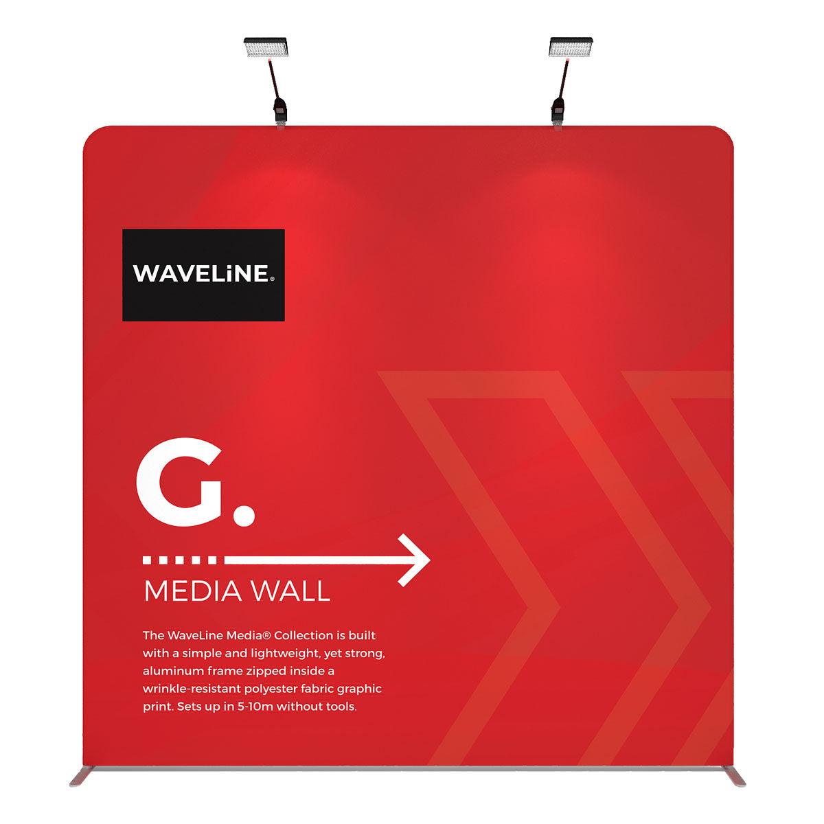 WaveLine Media Wall with aluminum frame for trade shows, exhibitions, and special events