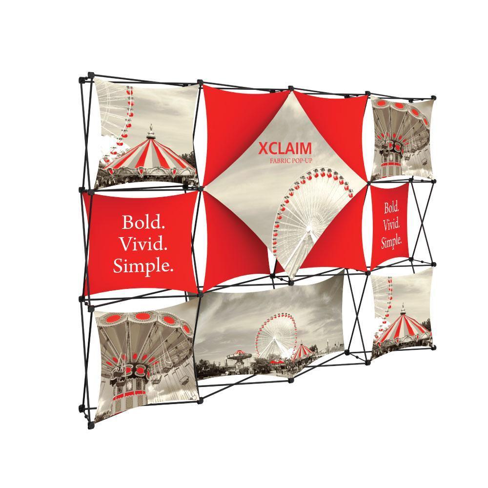Modular fabric pop-up display with bold graphics and text for trade shows and exhibitions