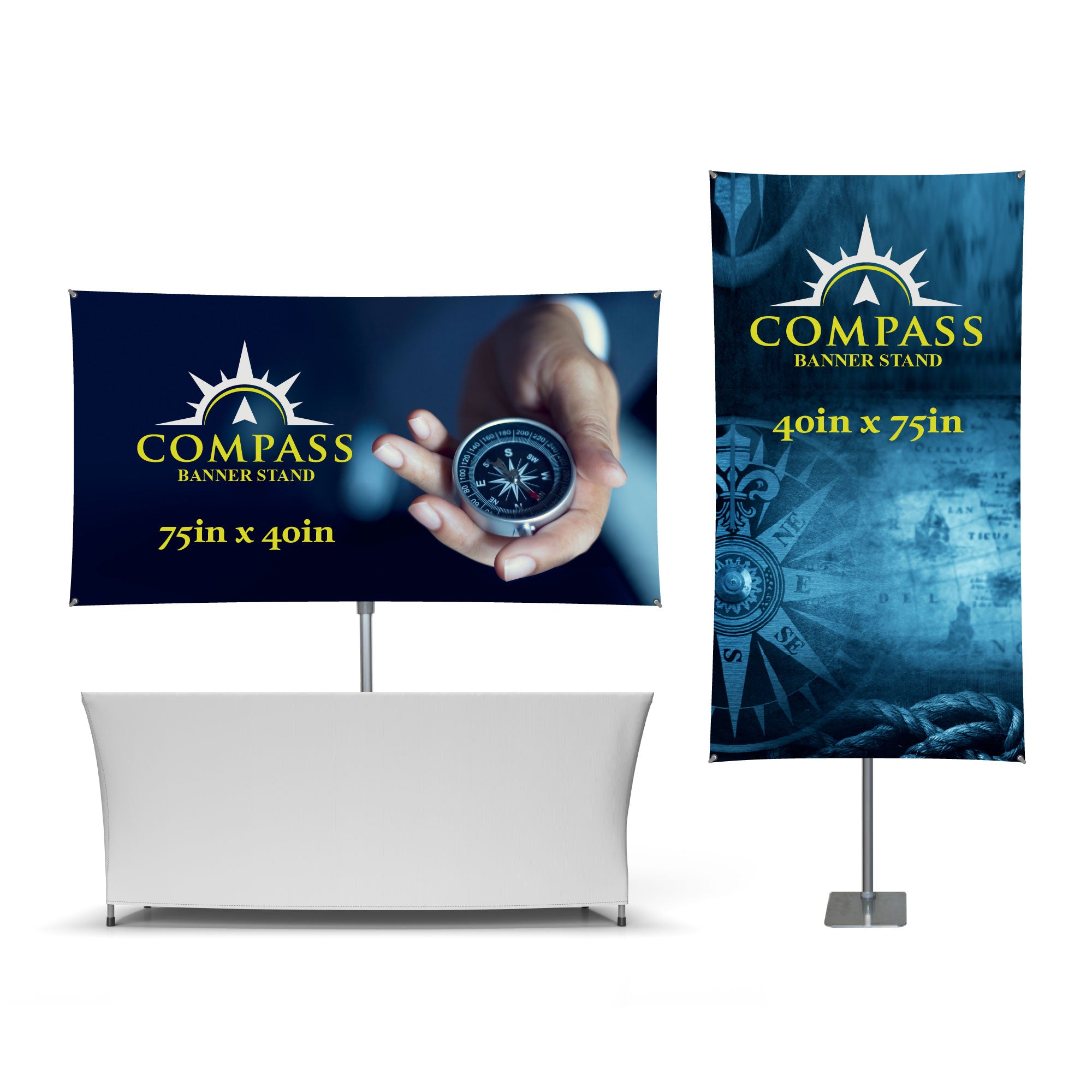 Compass 75in x 40in Banner Stand