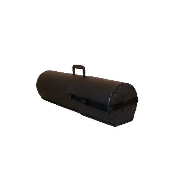 Adjustable cylindrical shipping case with handle and strap, ideal for trade shows and exhibitions