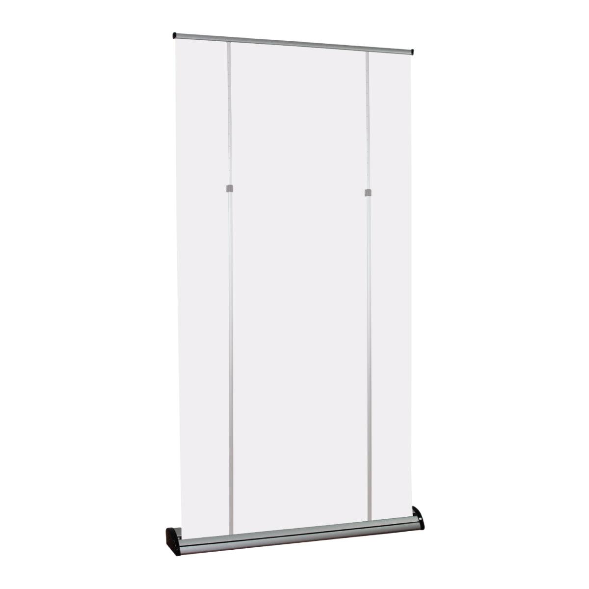 Retractable banner stand with adjustable poles for trade show, exhibition, and event displays