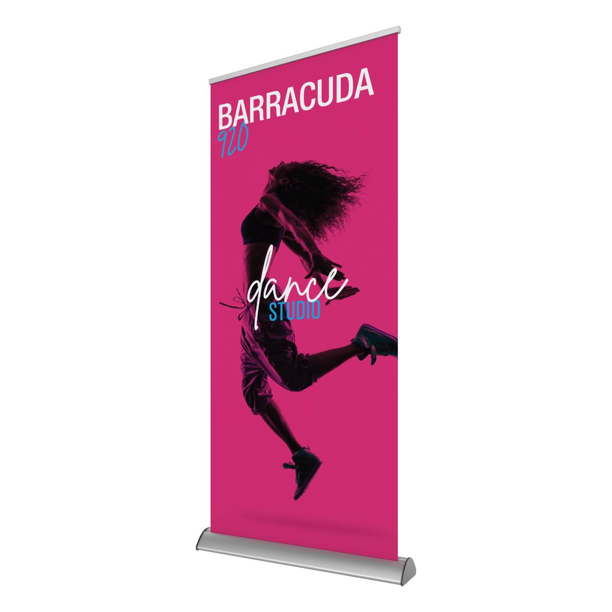 Banner stand with dynamic dance studio graphic for trade shows, exhibitions, and special events