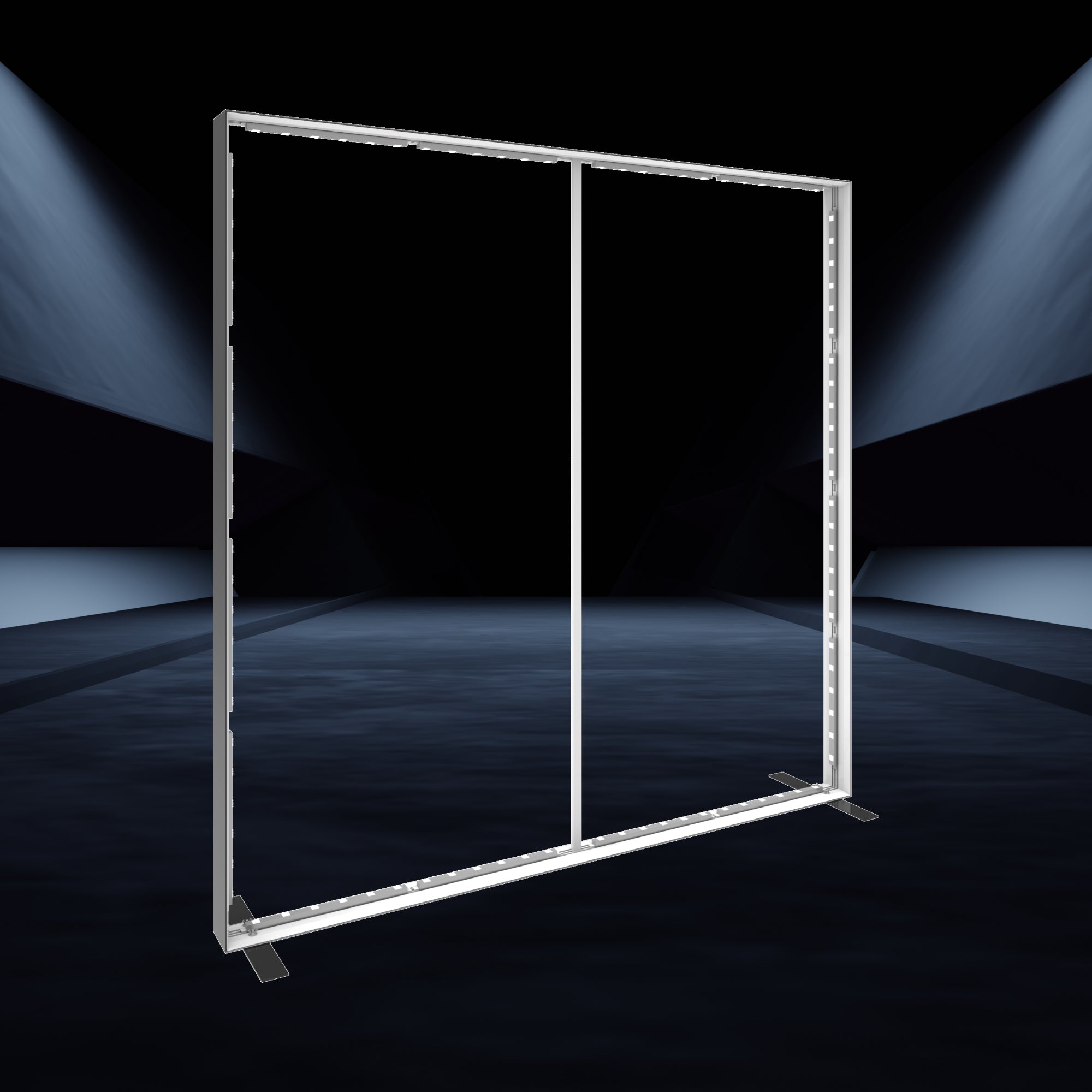 Illuminated trade show display frame with internal lighting for exhibitions and special events