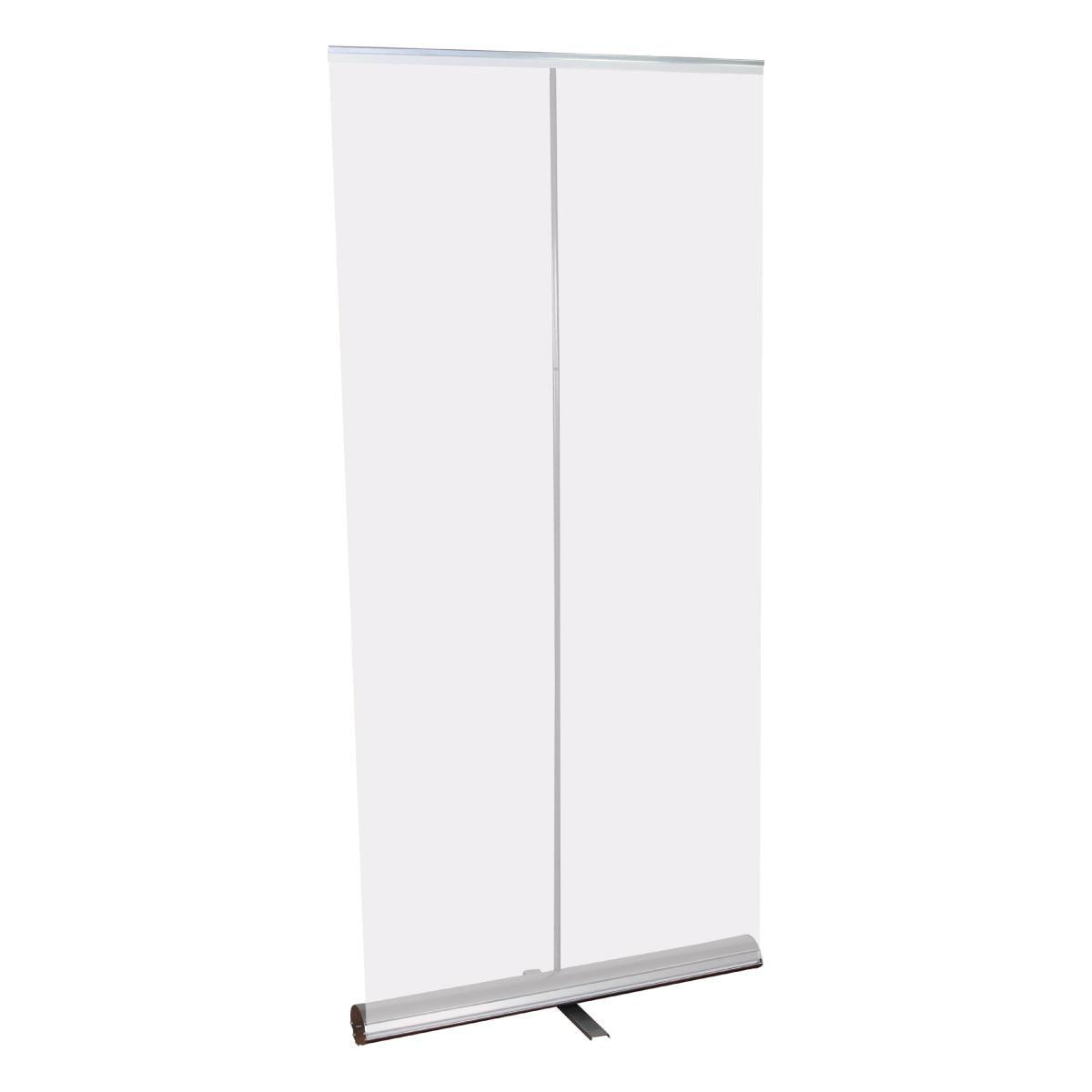 Retractable banner stand with blank display for trade shows, exhibitions, and special events