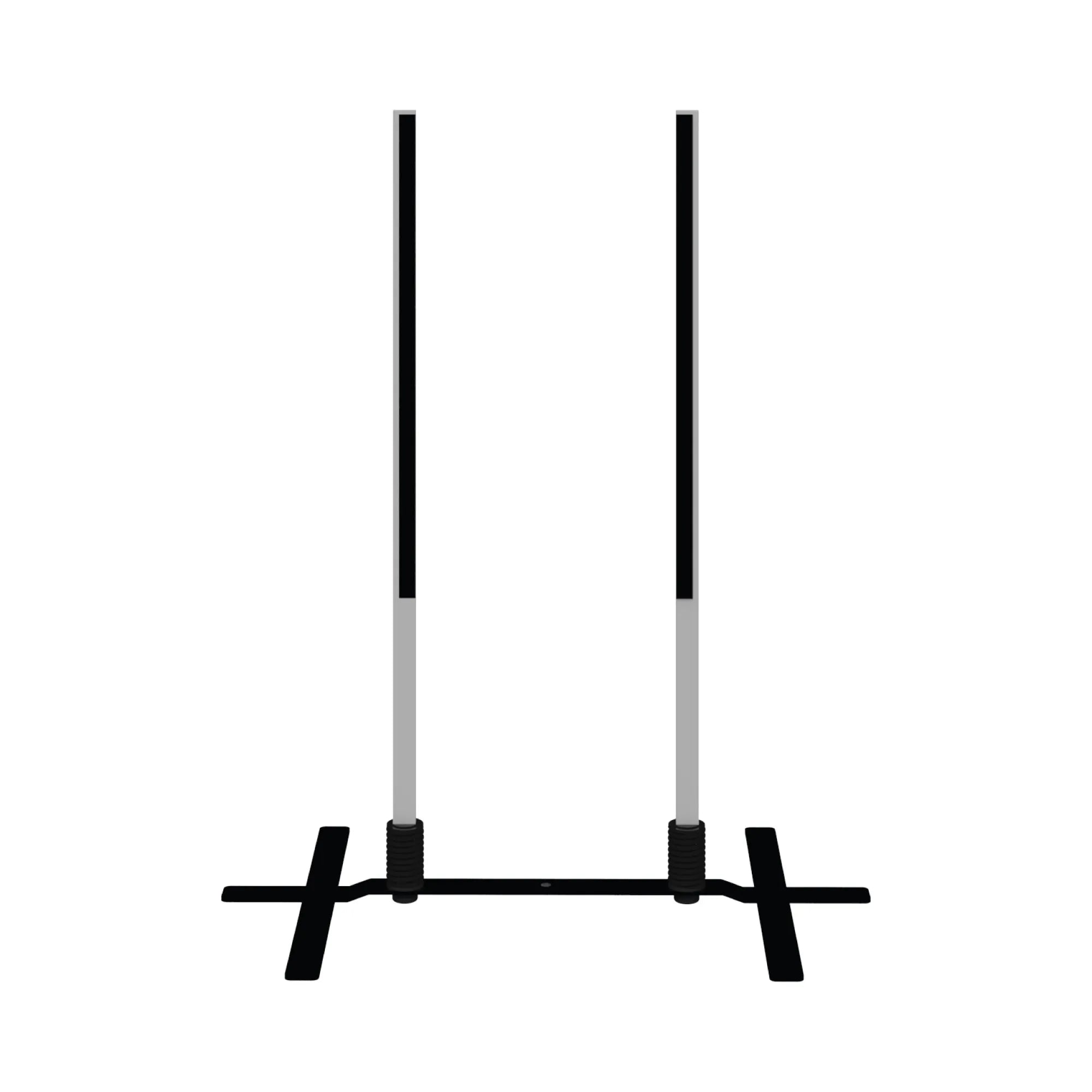Sturdy base stand for trade show banners and displays with crossbar support