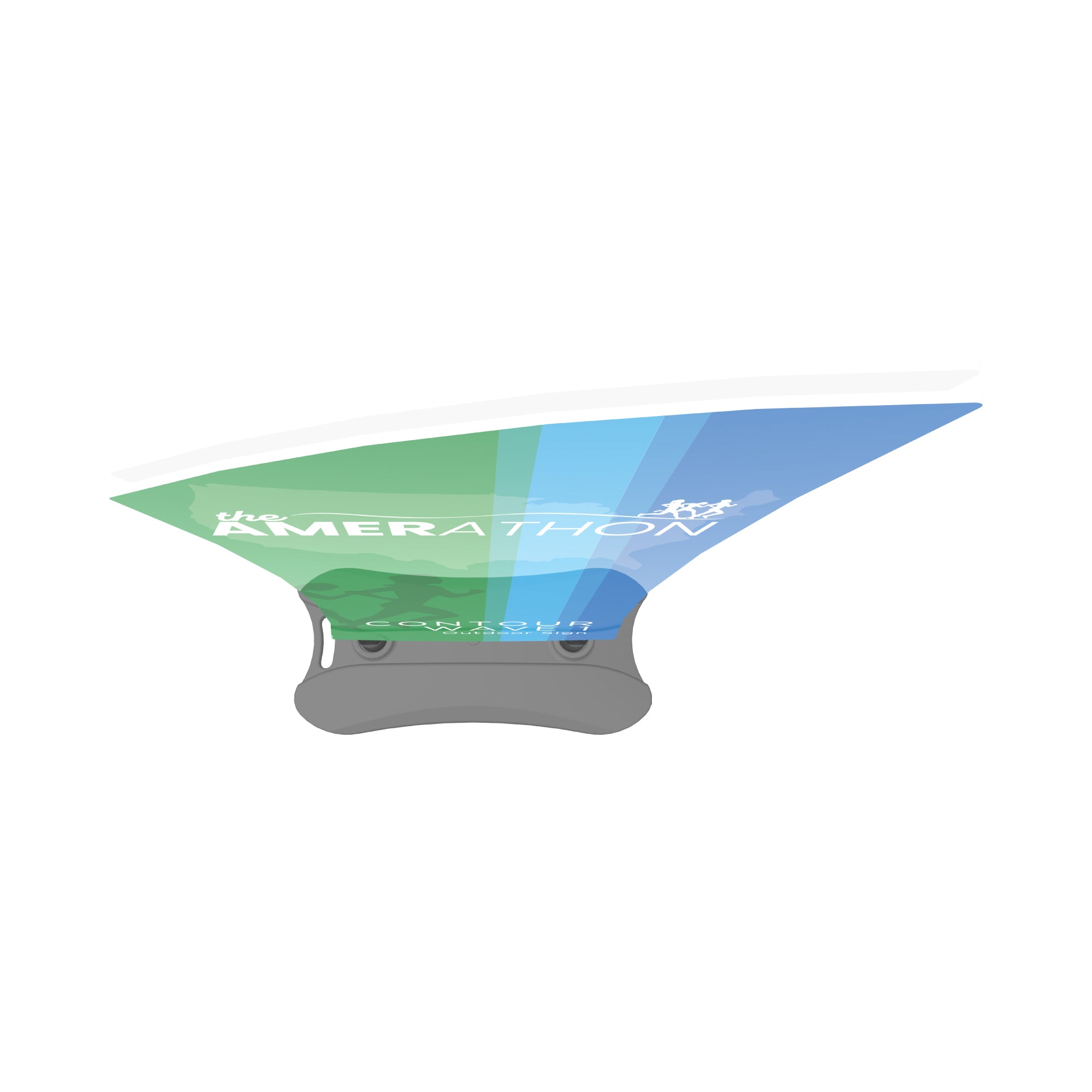 curved fabric tension display with printed branding for trade shows and exhibitions