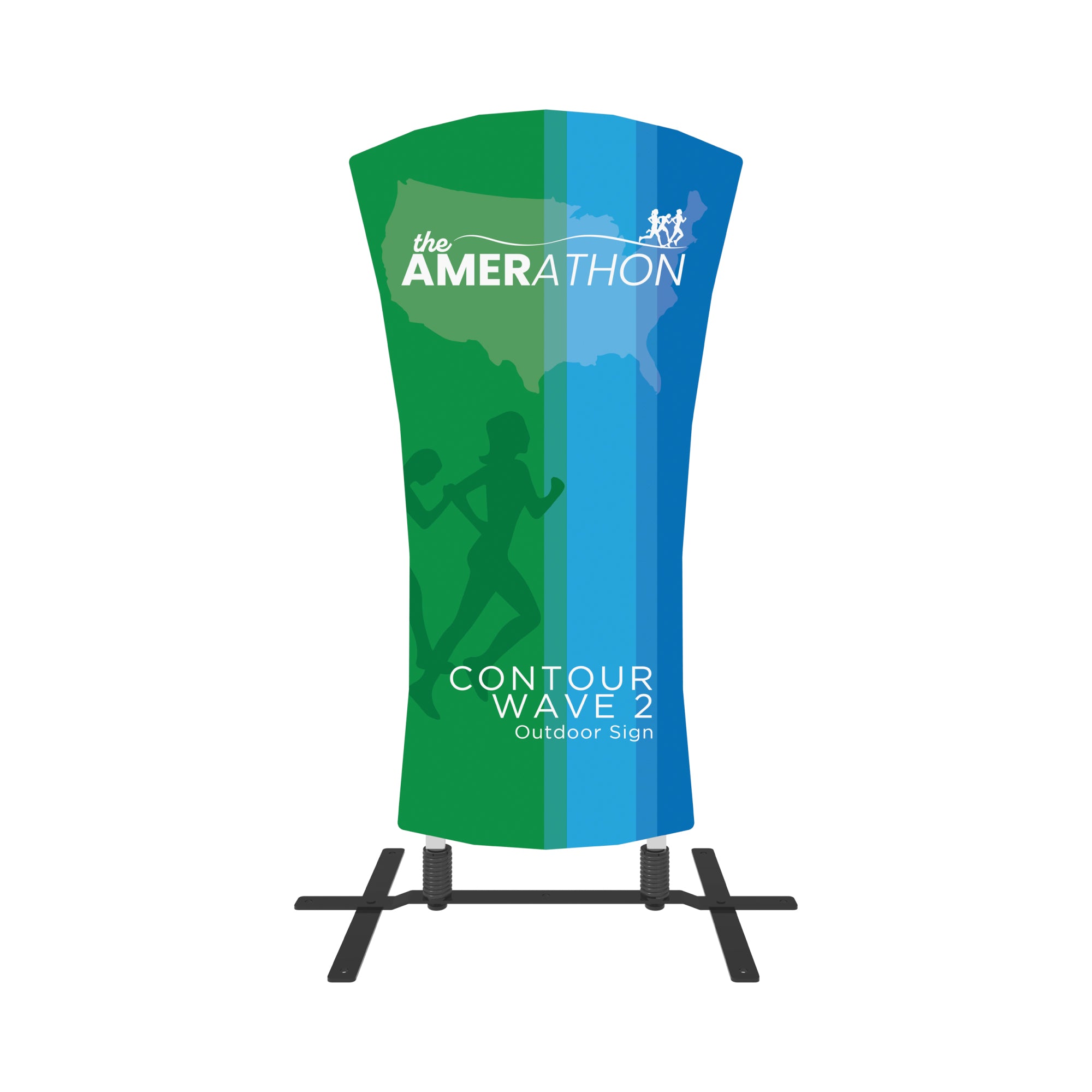 Contour Wave 2 outdoor sign with marathon graphic for trade shows and special event branding