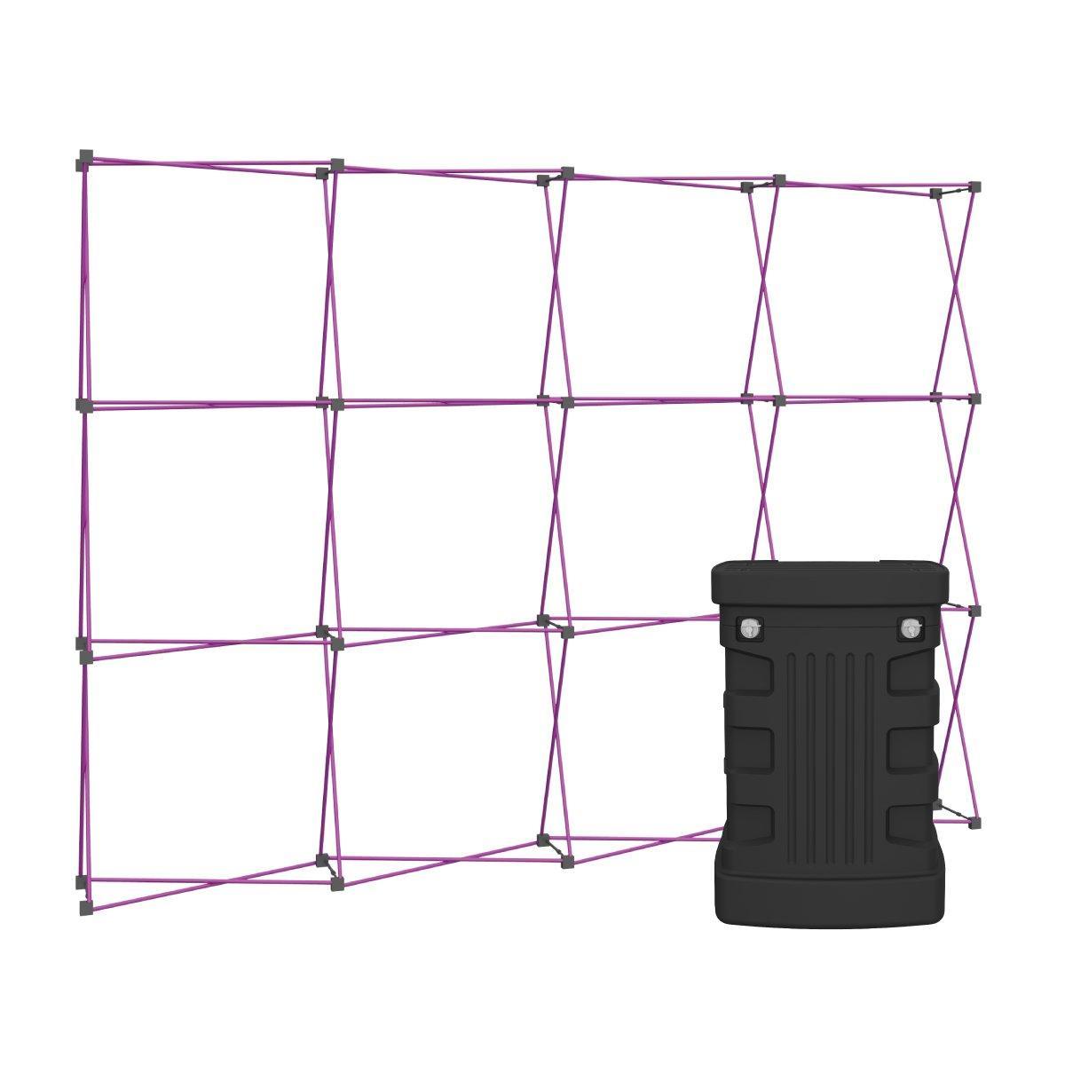 Collapsible trade show display frame with carrying case for exhibitions and special events