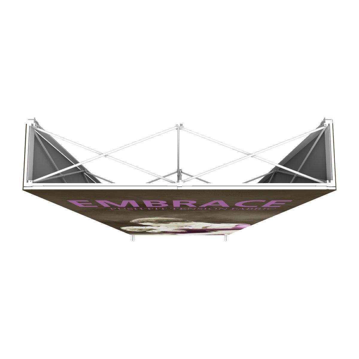 Extra tall trade show display with tension fabric and sturdy frame for exhibitions and events