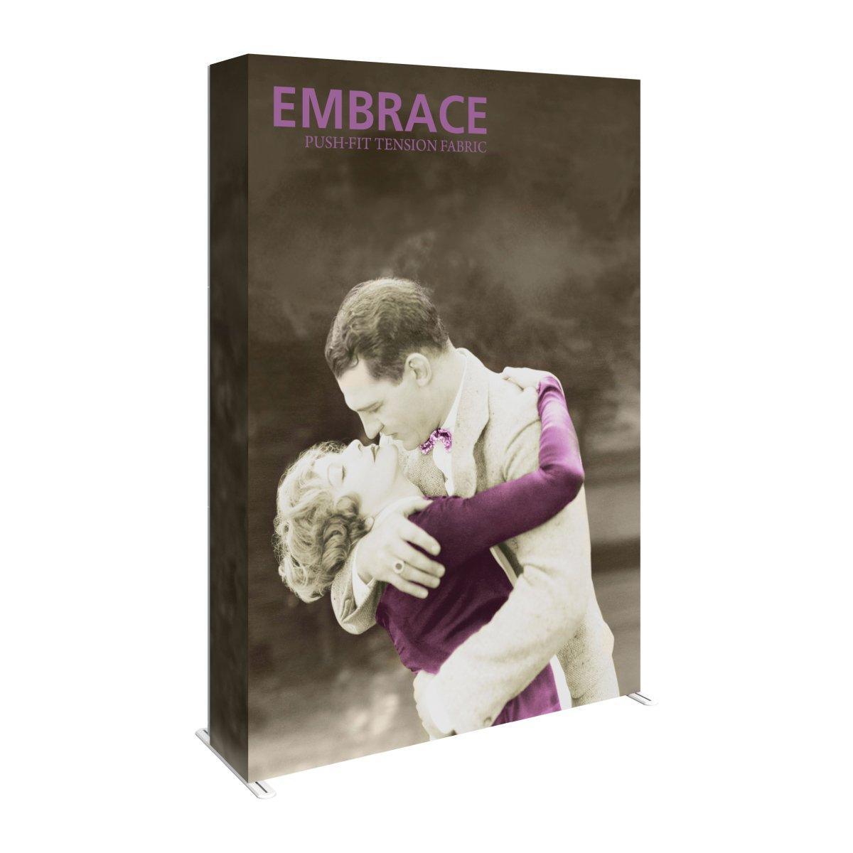 Fabric tension display with vintage couple image, ideal for trade shows and exhibitions