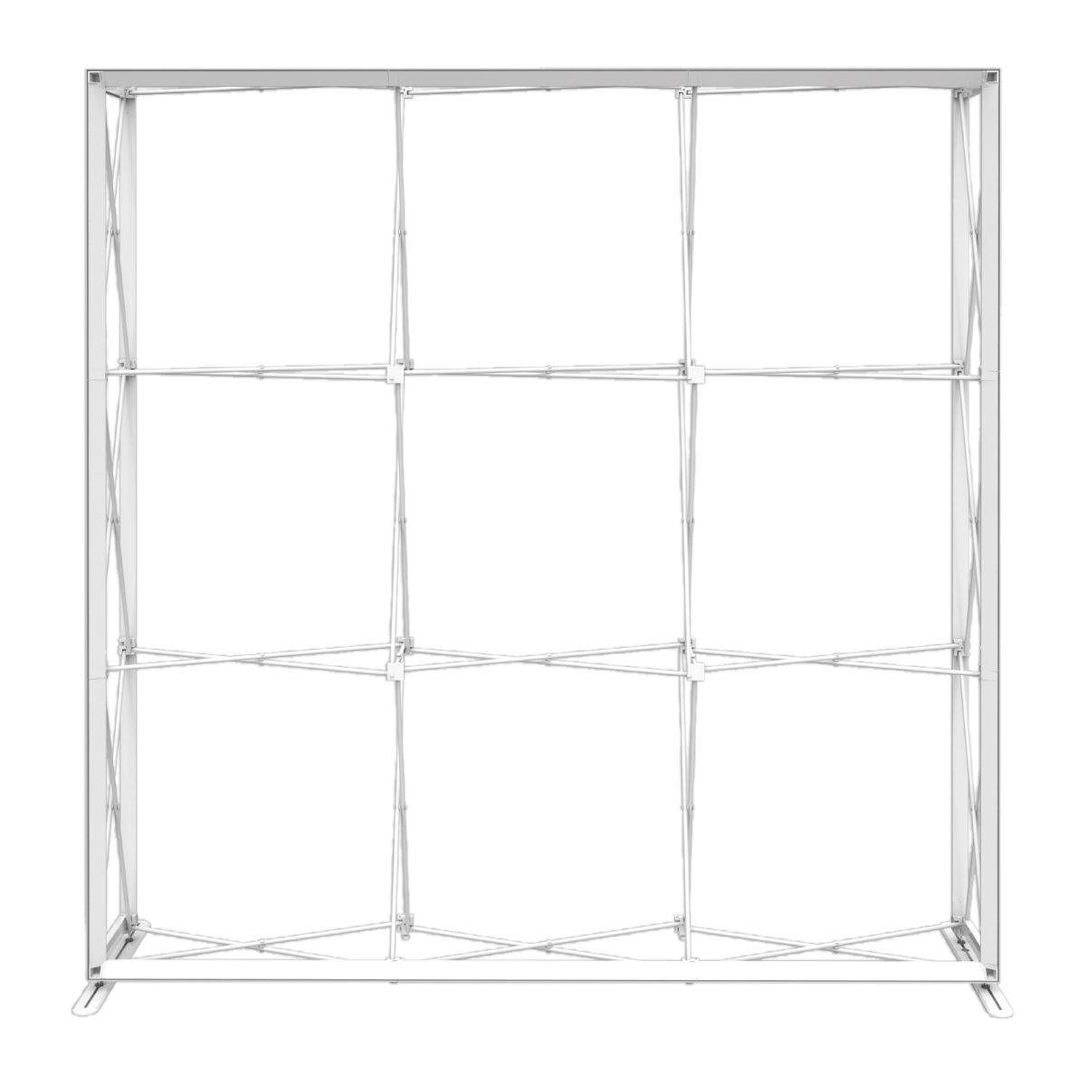 Pop-up display frame for trade shows and exhibitions, lightweight and collapsible exhibition booth structure