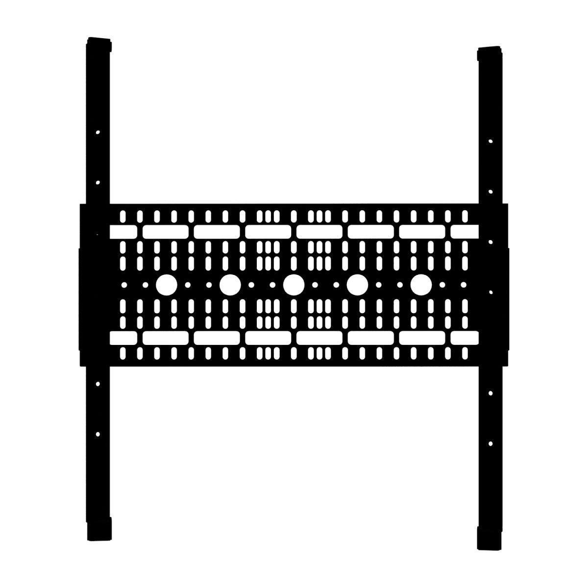 Trade show monitor mount bracket with multiple mounting holes for exhibition display setups