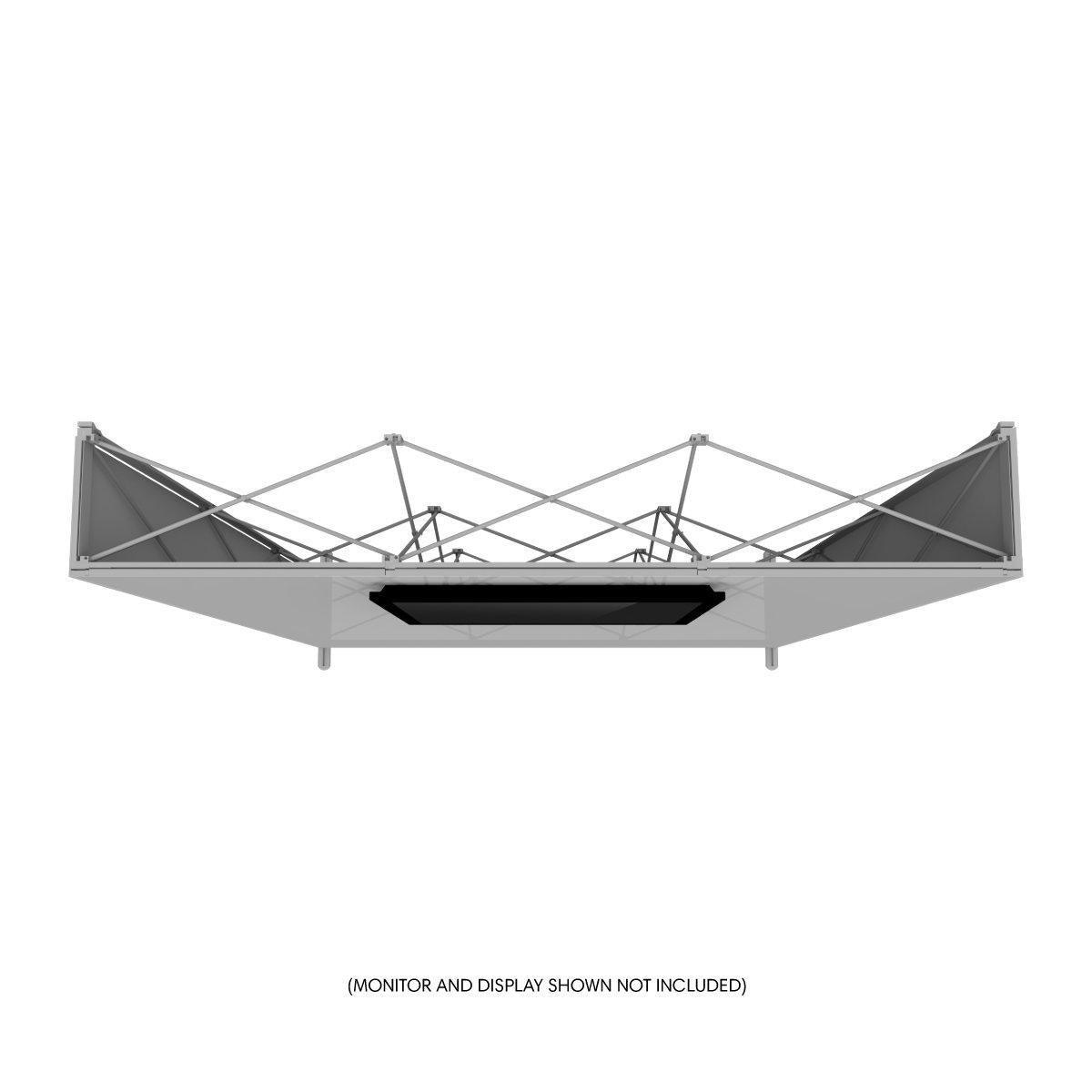 Trade show monitor mount frame with crossbar supports for exhibitions and special events