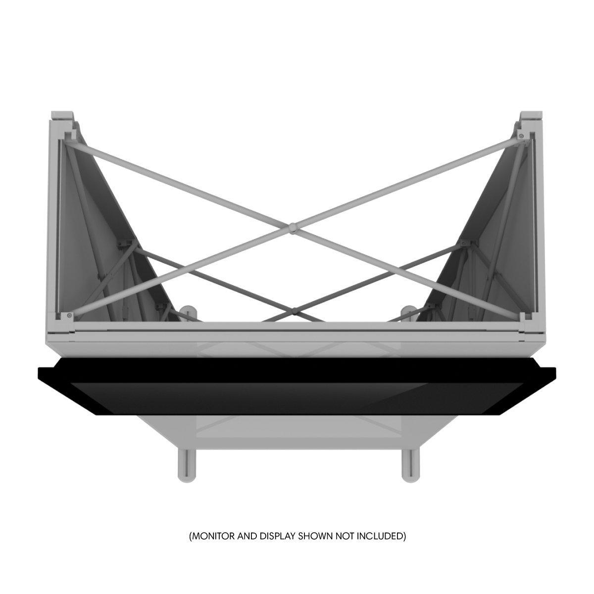Trade show monitor mount with crossbar support designed for exhibits and special events