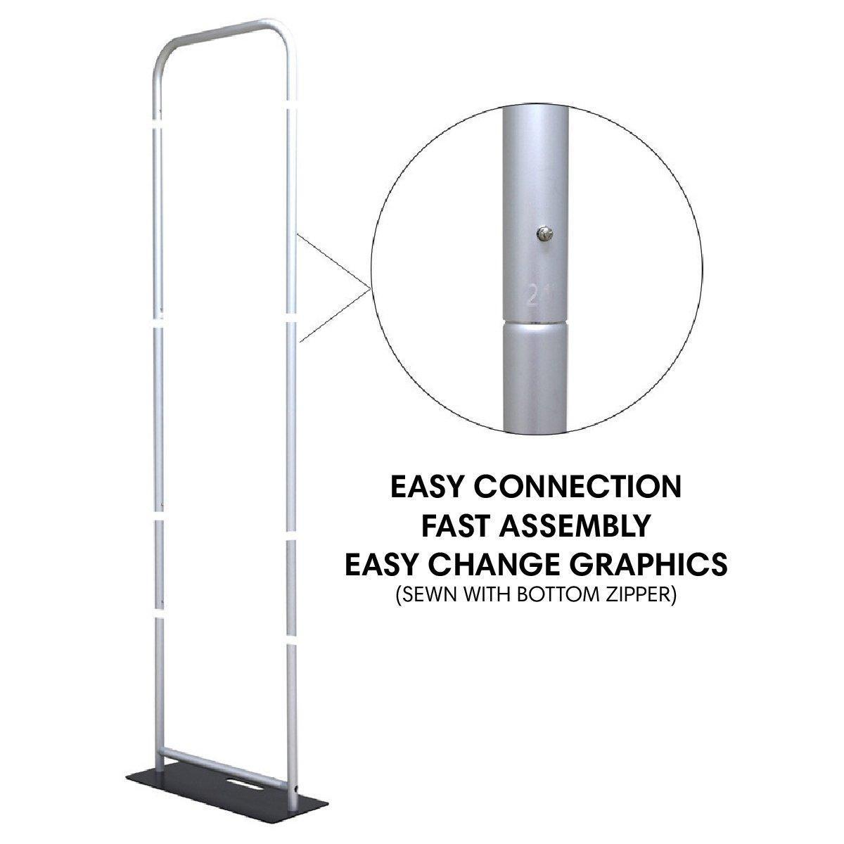 Fabric display stand frame for trade shows and exhibitions with easy connection and fast assembly