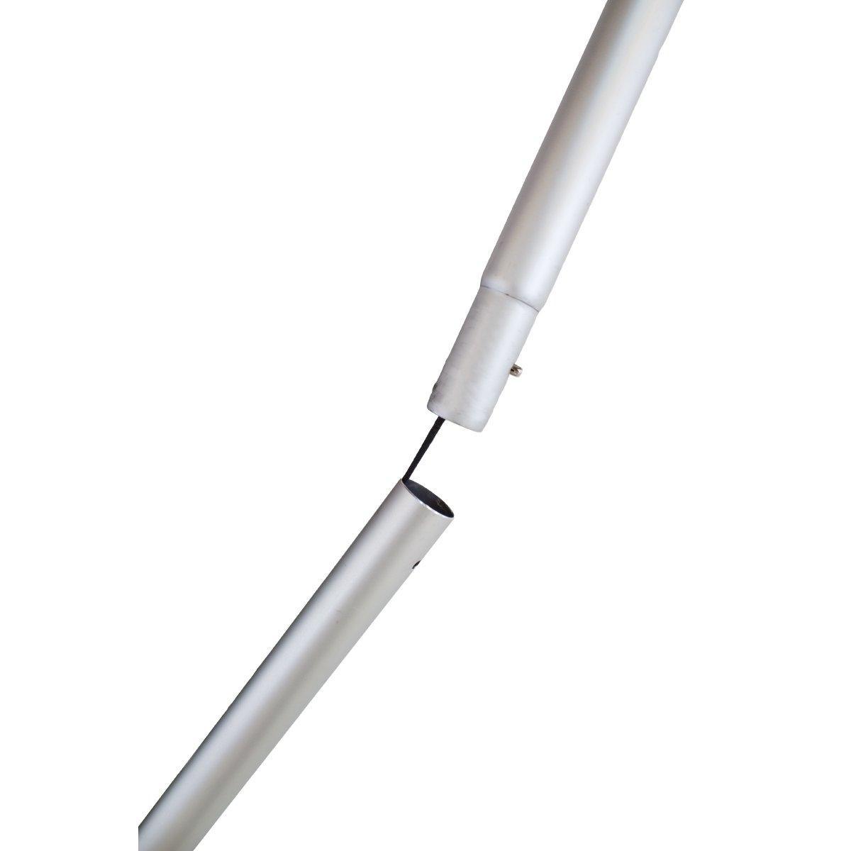 Close-up of a straight telescopic display tube for trade show and exhibition setup