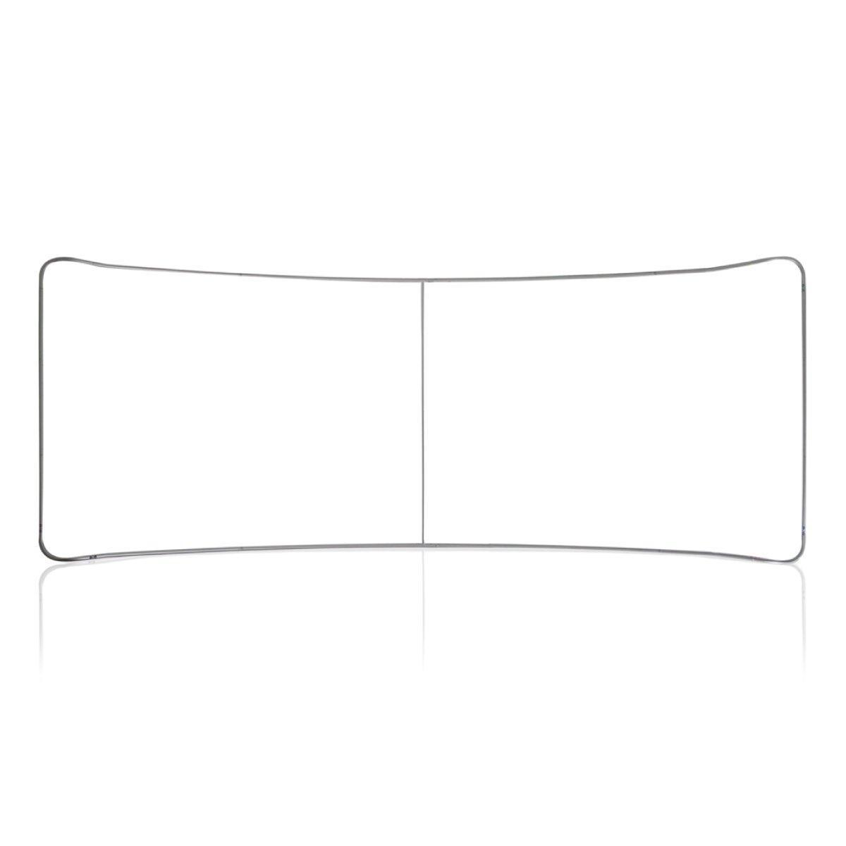 Curved metal frame structure for trade show and exhibition display setups