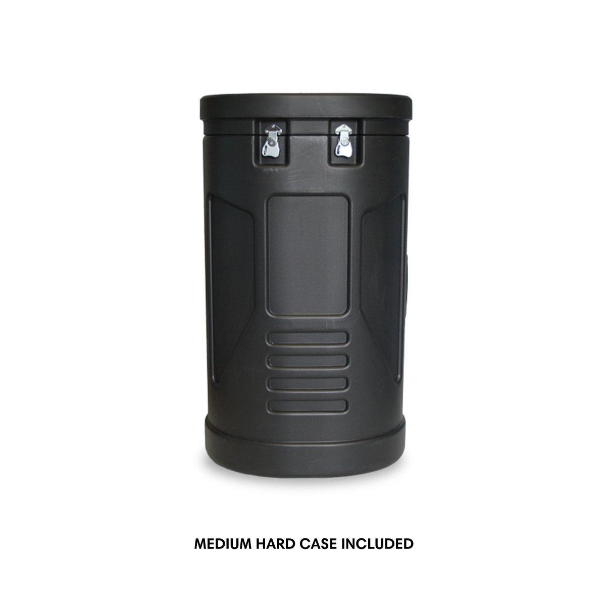 Durable medium hard case for secure transport of trade show and exhibition materials