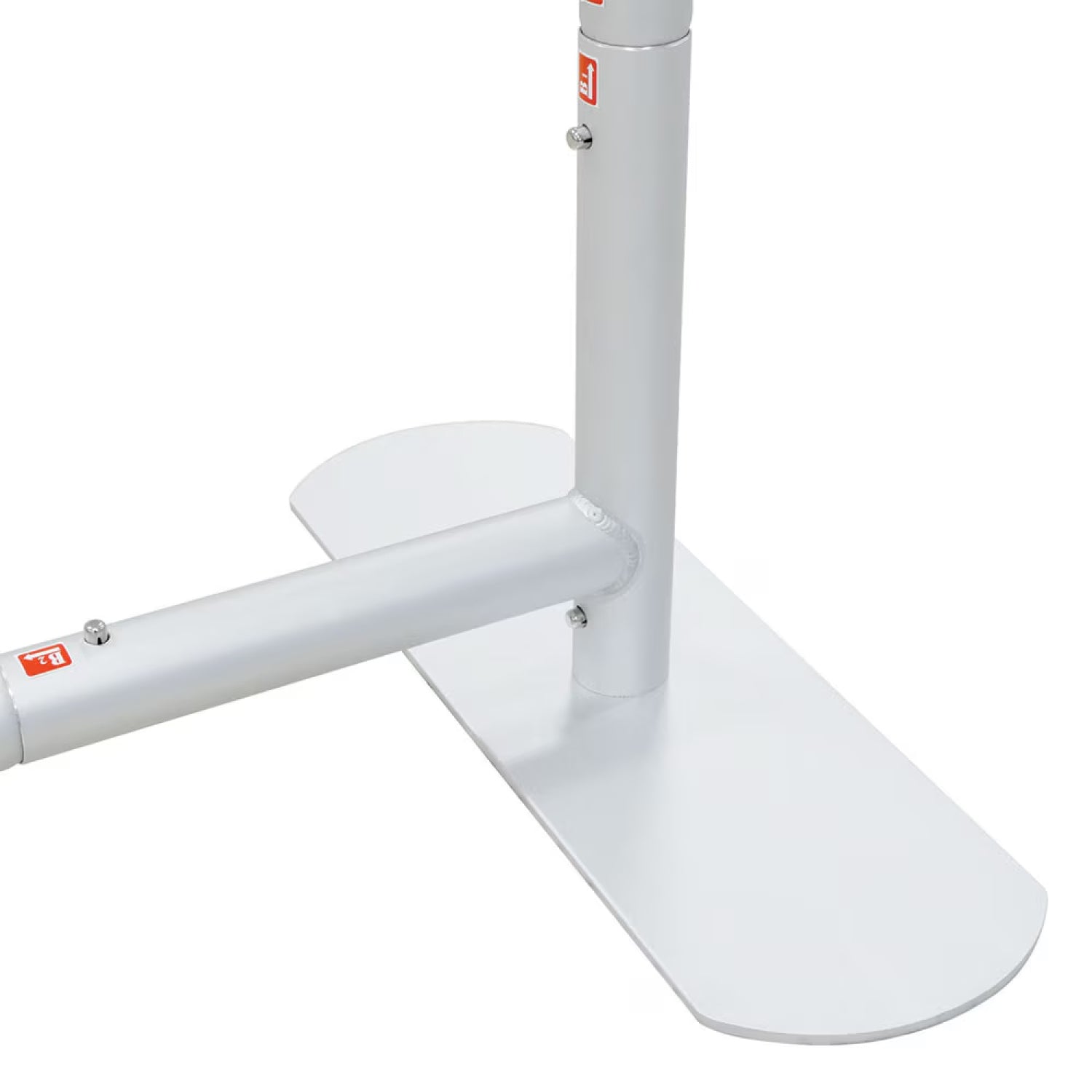 Sturdy metal base support for trade show display stands and exhibition exhibits