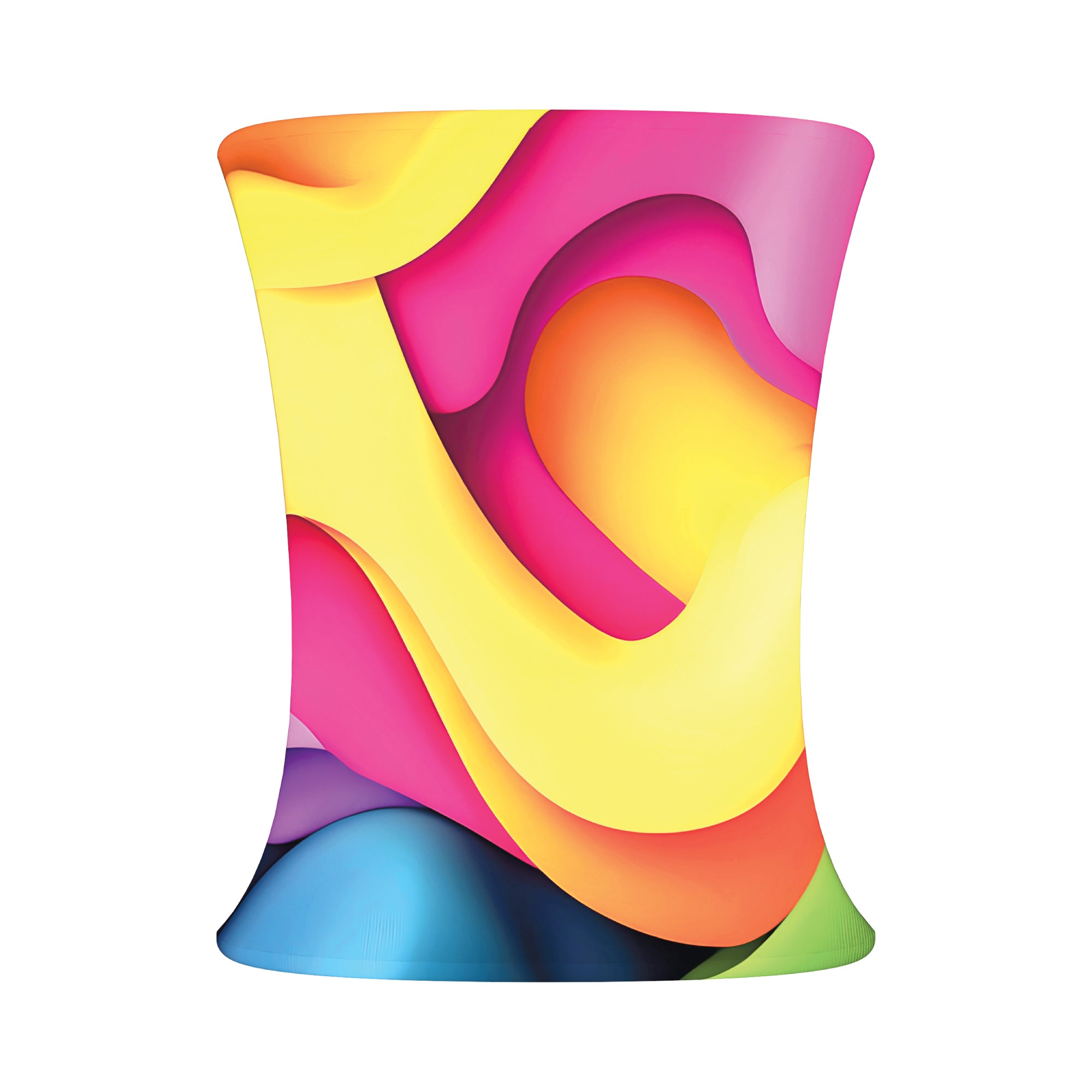 Foldaway light box counter with abstract graphic design for trade shows and exhibitions