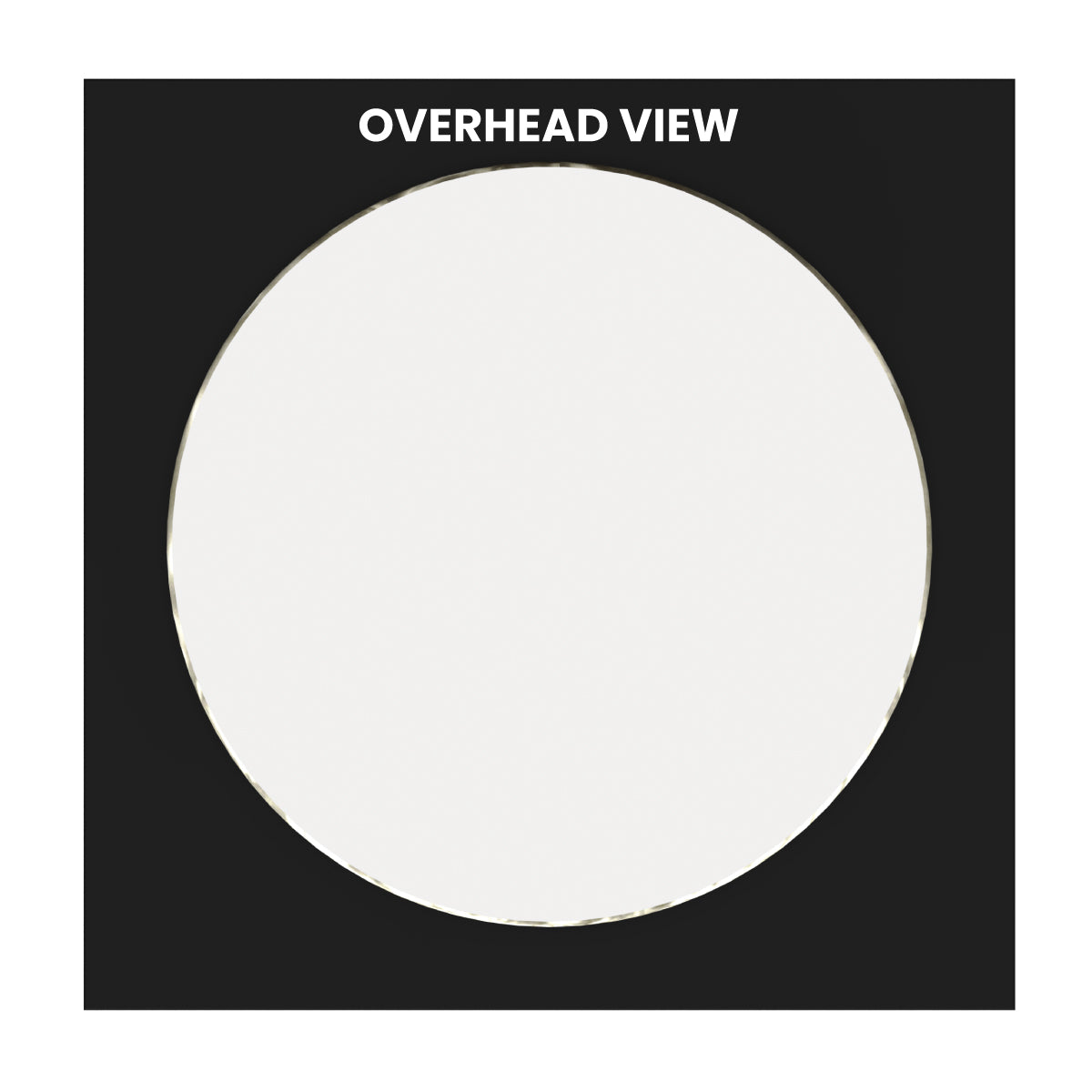 overhead view of round trade show hanging sign for exhibitions and special events