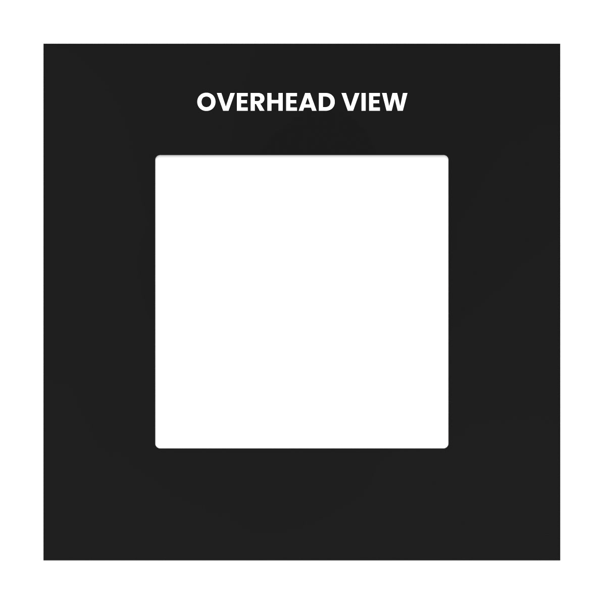 Overhead view diagram of square tower trade show display frame for exhibitions and events