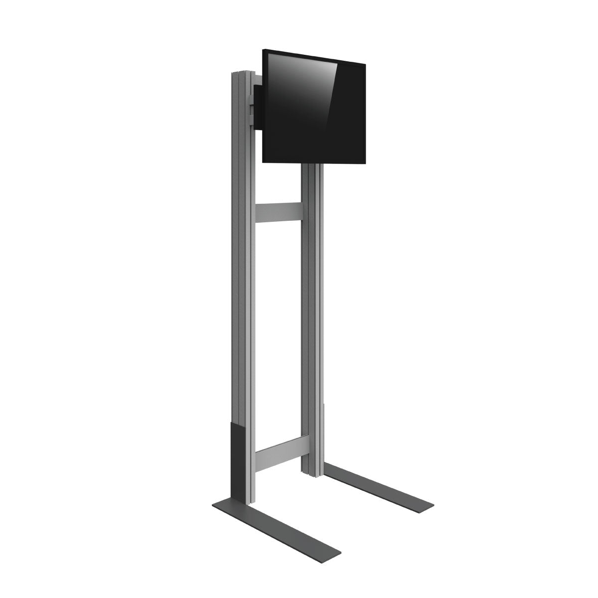 Trade show display stand with mounted flat screen monitor for exhibitions and events