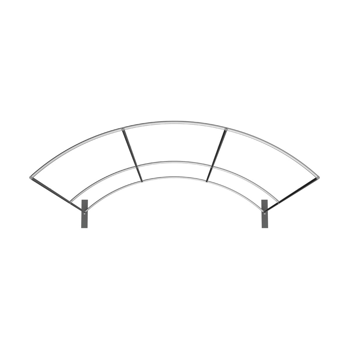 Curved trade show display frame for exhibitions and special events setup