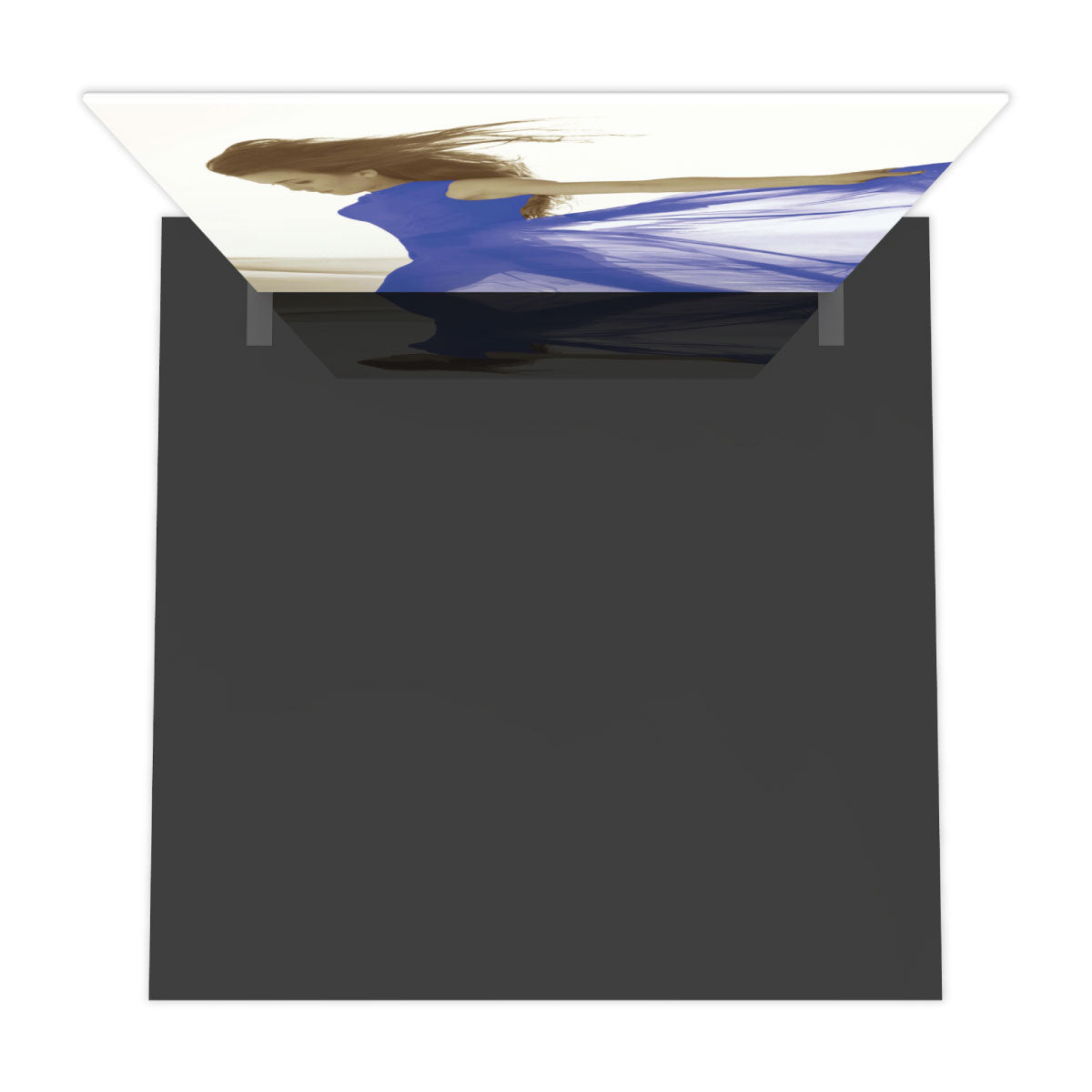 Large straight fabric display with printed image for trade show and exhibition booth setup