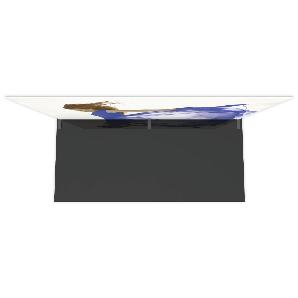 20ft straight fabric trade show display with stylish woman graphic for exhibitions and special events