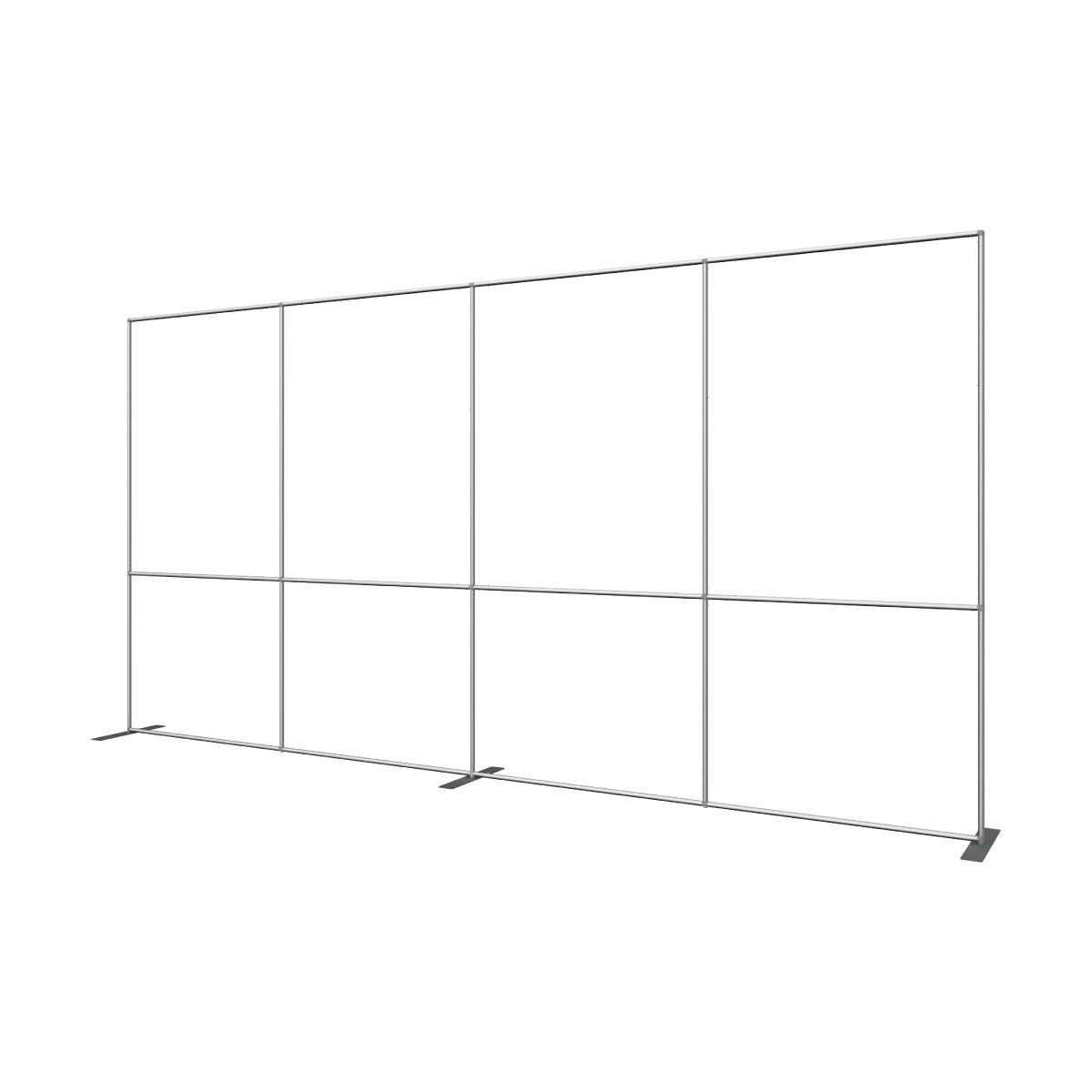 Large portable trade show display frame with modular sections for exhibitions and events