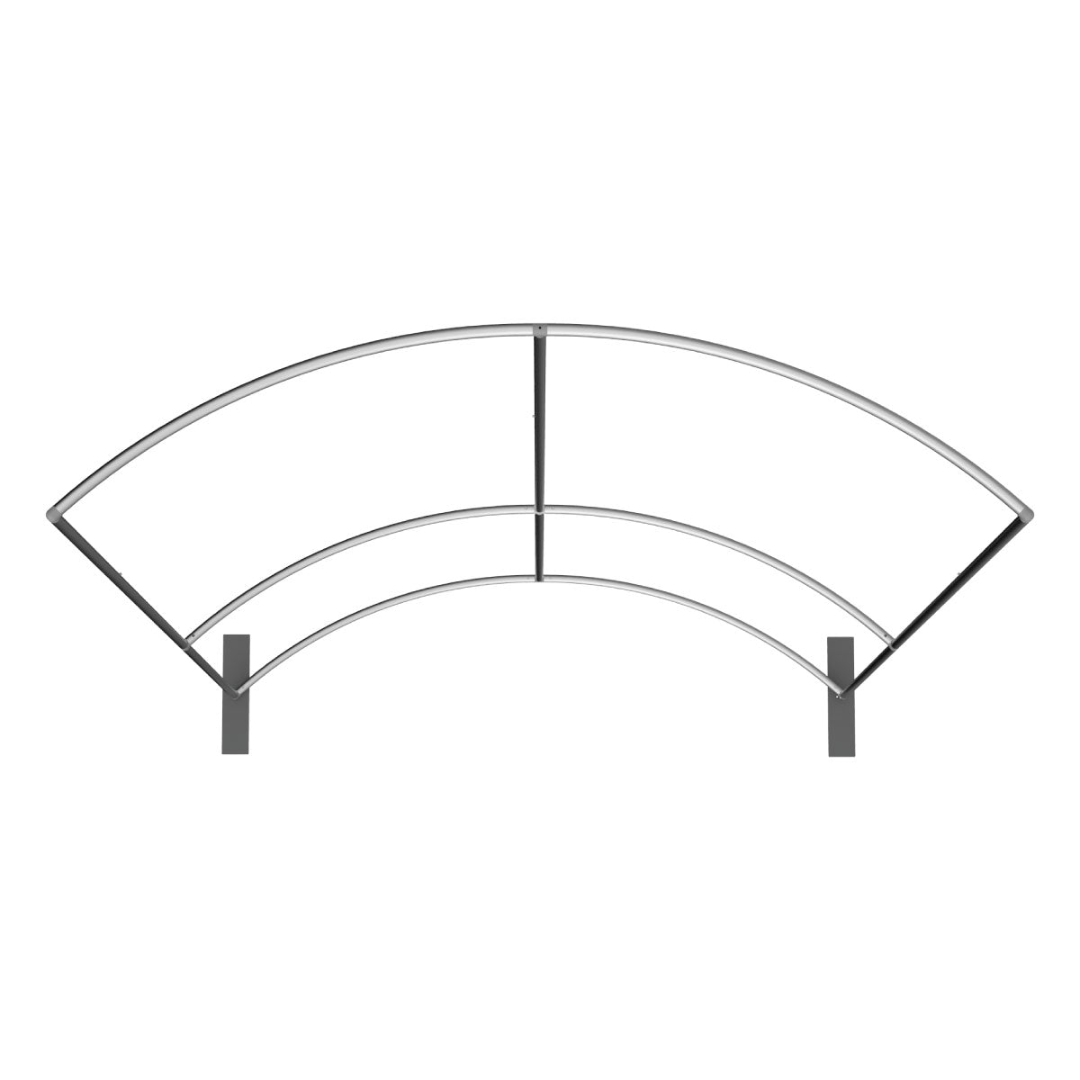 Curved modular frame structure for trade show displays and exhibition booths