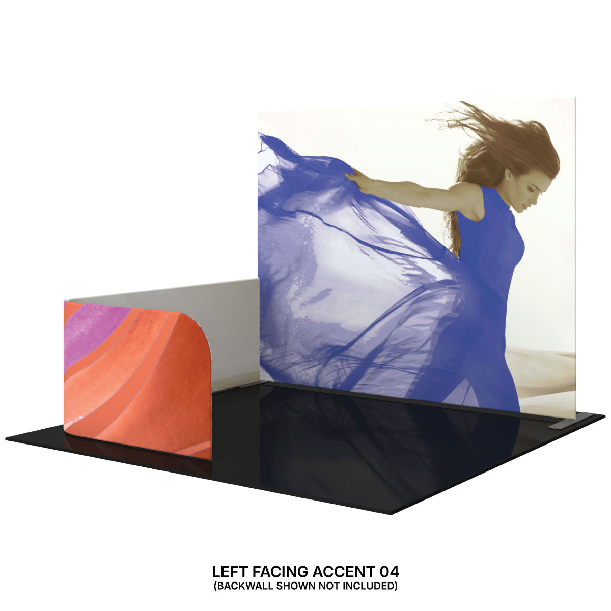 Trade show left facing accent panel with abstract design for exhibitions and special events