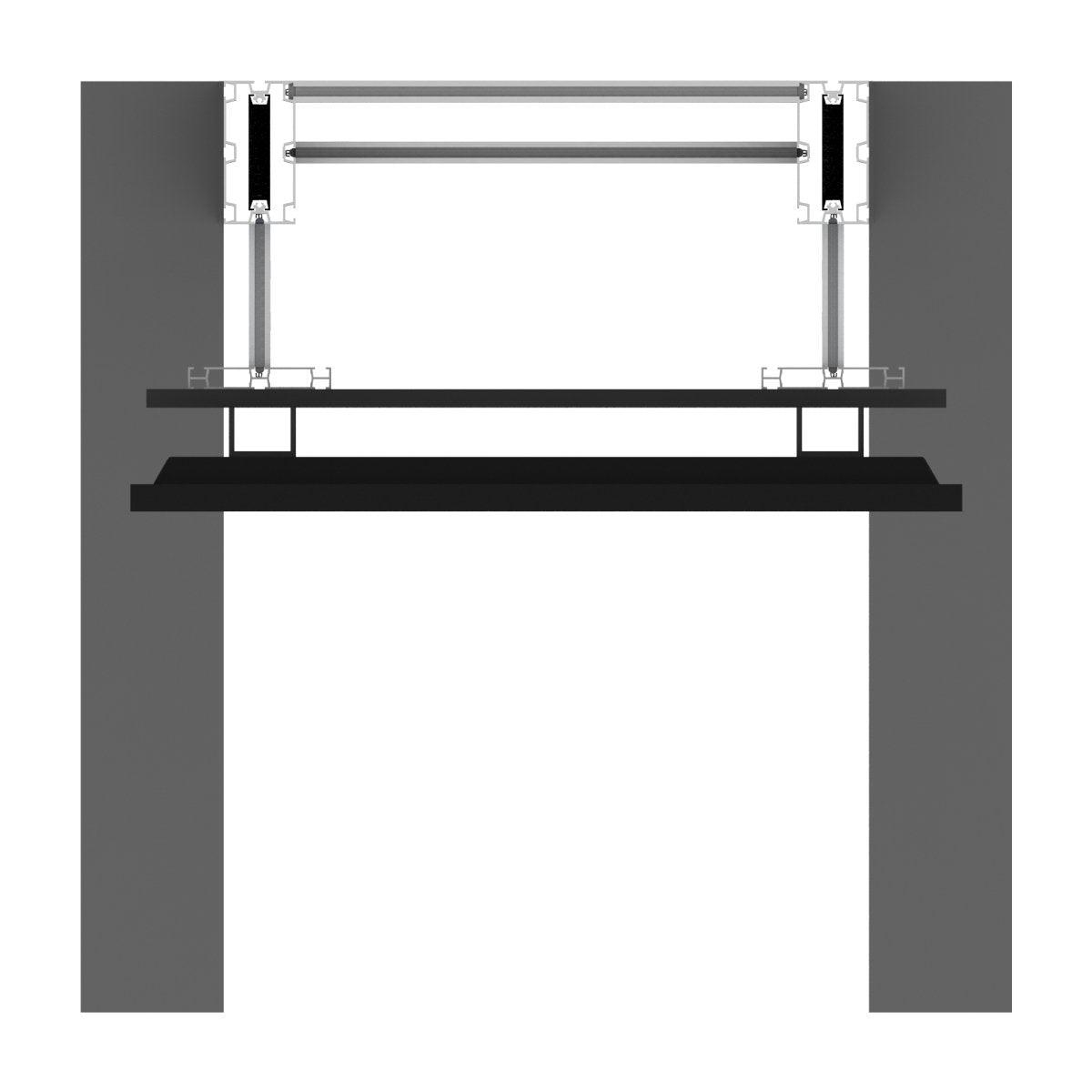 Diagram of freestanding media kiosk structure for trade shows and exhibitions