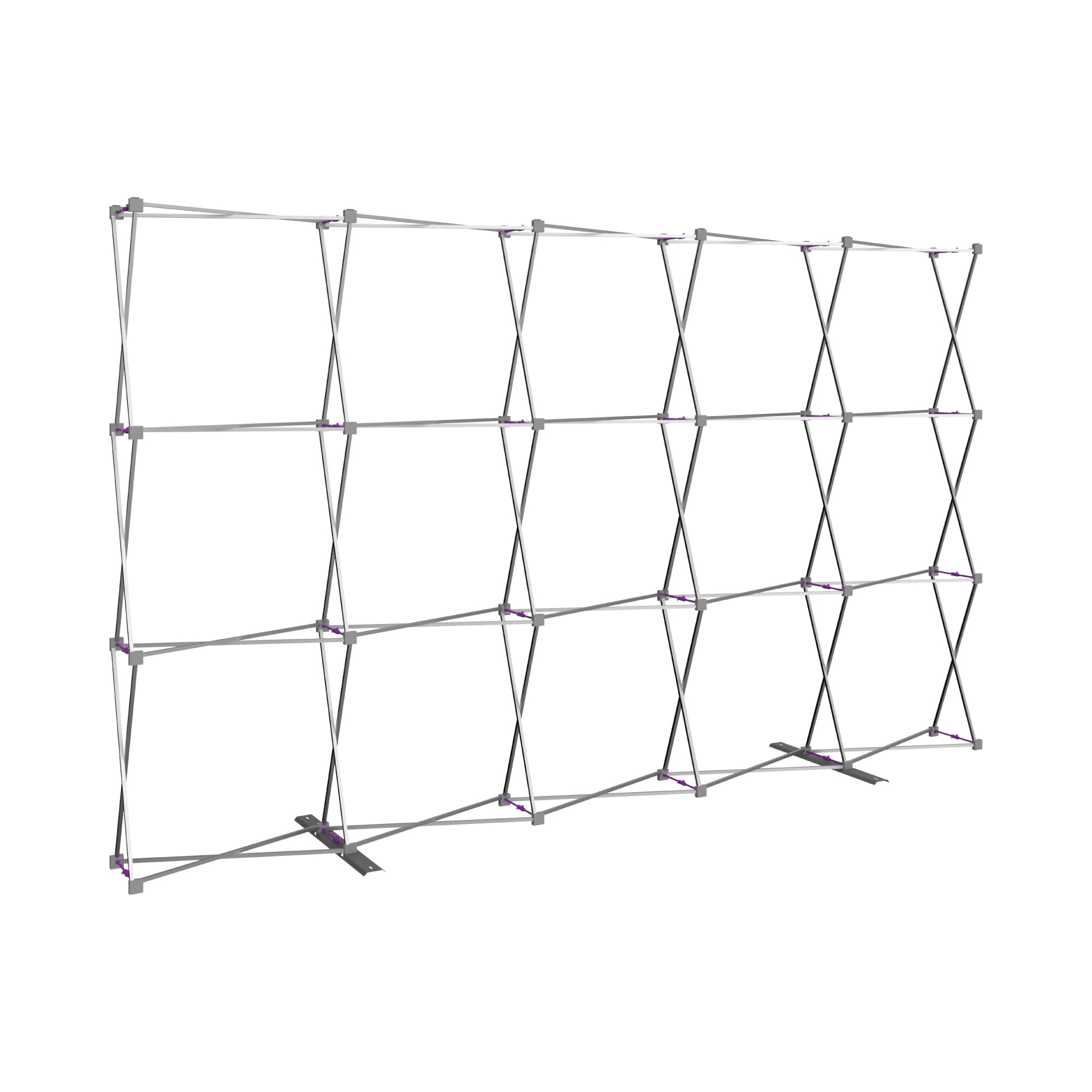 Pop-up display frame structure for trade shows and exhibitions with lightweight collapsible design