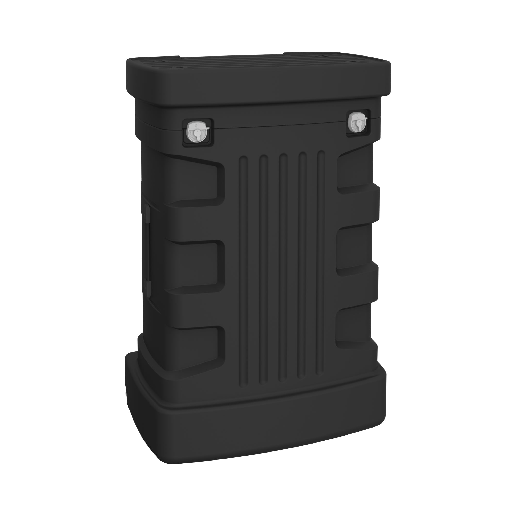 Durable shipping case with secure locks for trade shows, exhibitions, and special event transport