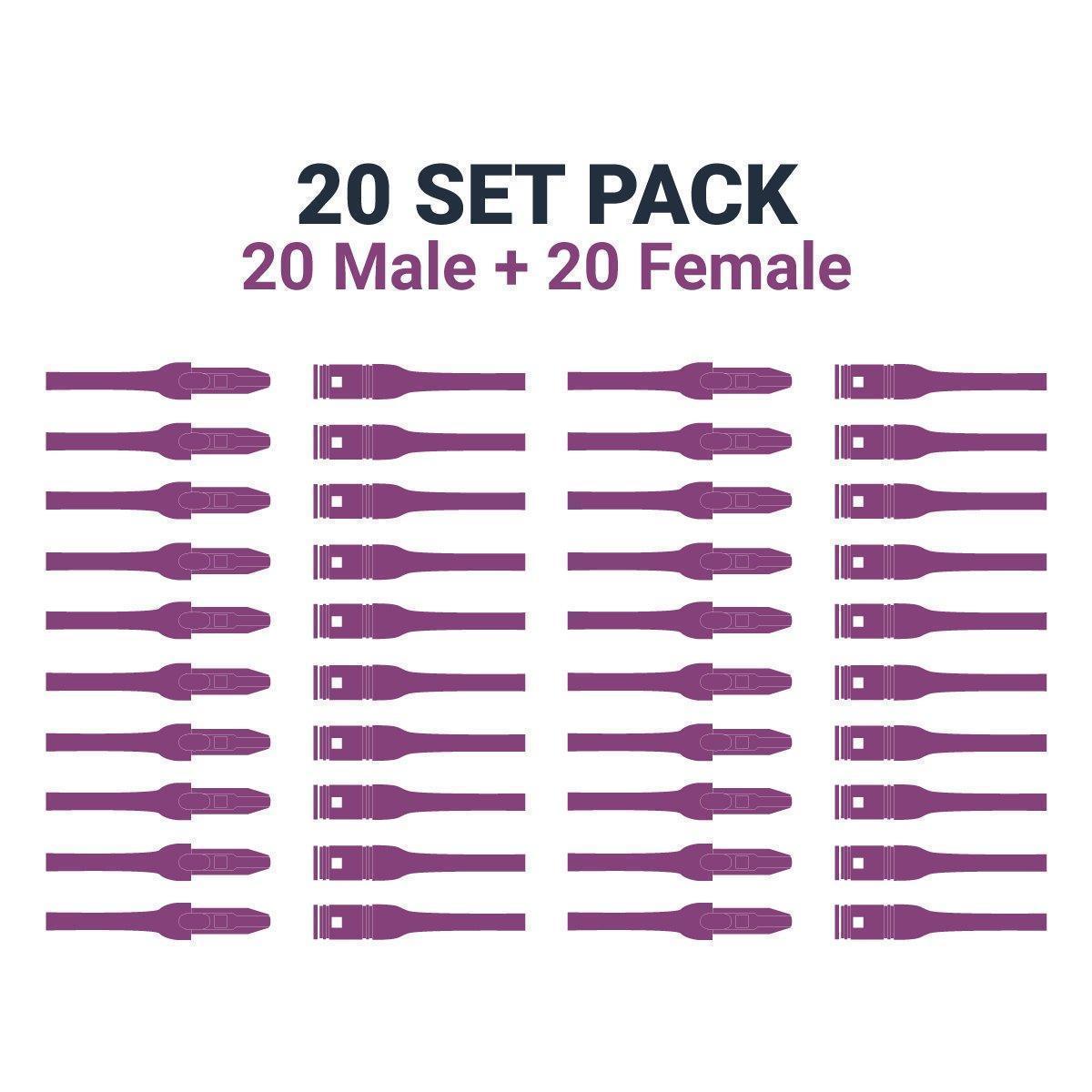 20 set pack of male and female lock connectors for trade show and exhibition setups