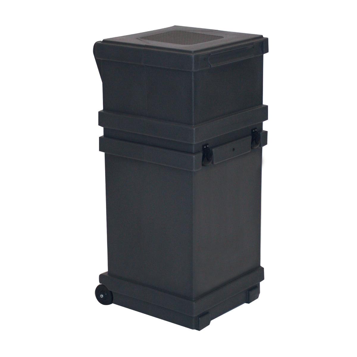 Durable shipping case with wheels for secure transport at trade shows and special events