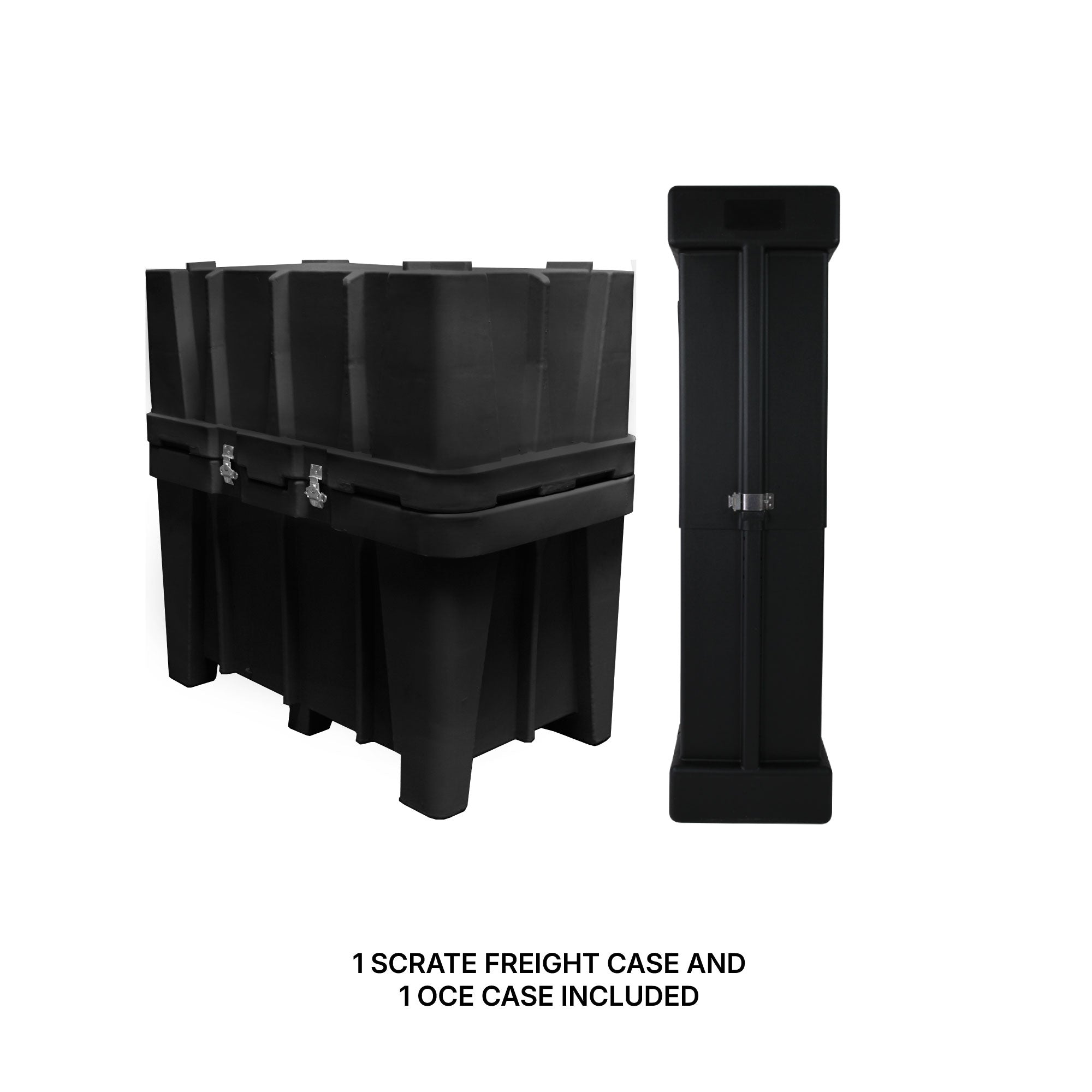 Modular freight and OCE cases for secure storage and transport at trade shows and exhibitions