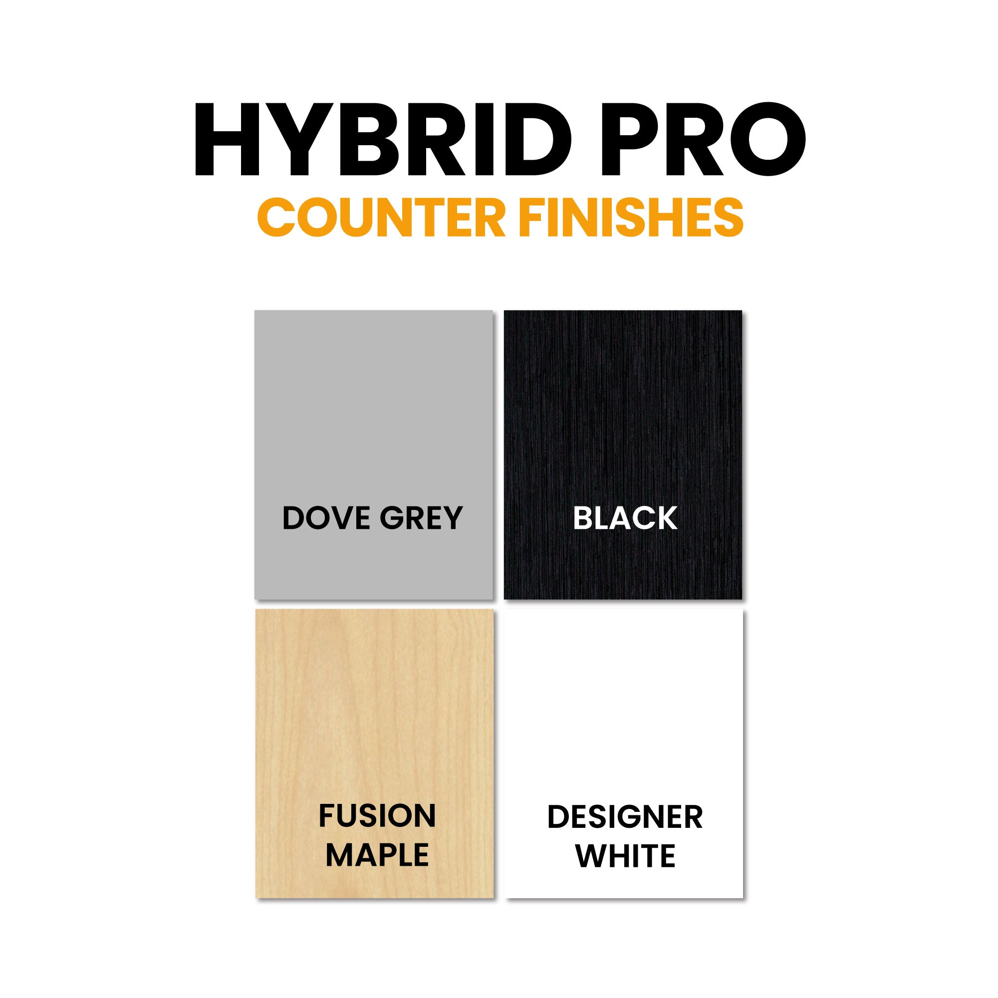Hybrid Pro counter finishes samples for trade show displays and exhibition booths