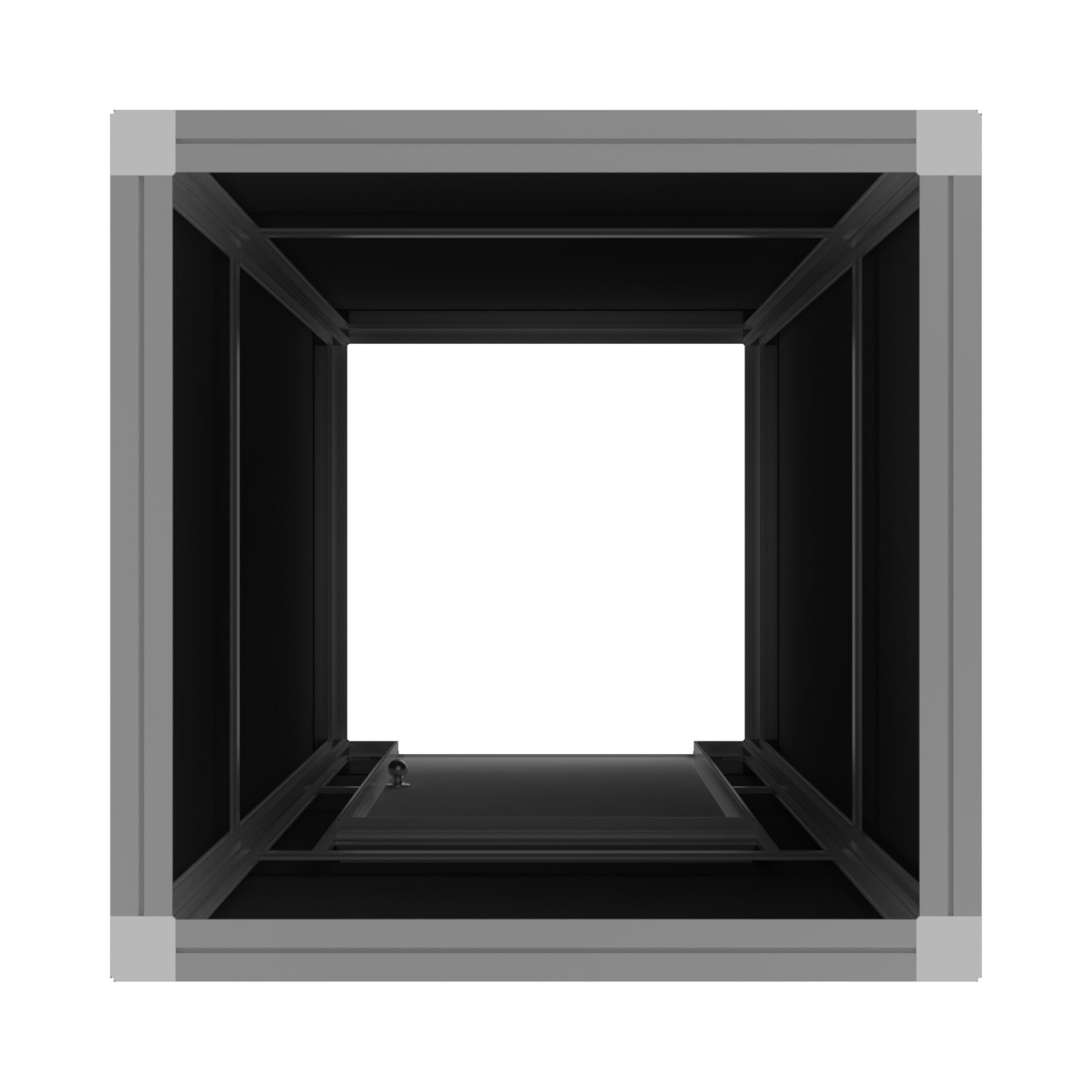 Modular trade show storage closet with secure lock for exhibitions and special events