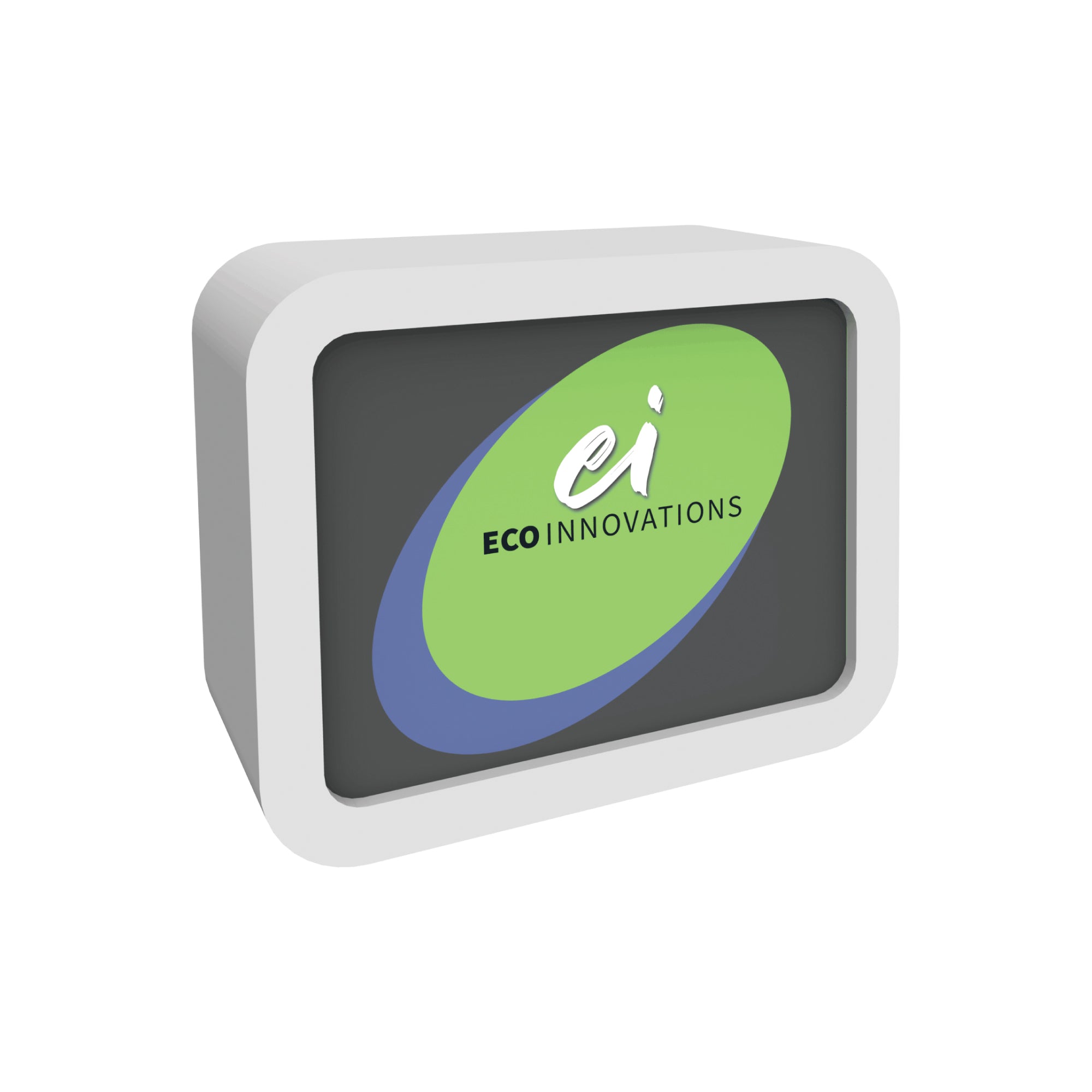 Modular trade show counter with illuminated logo display for exhibitions and special events