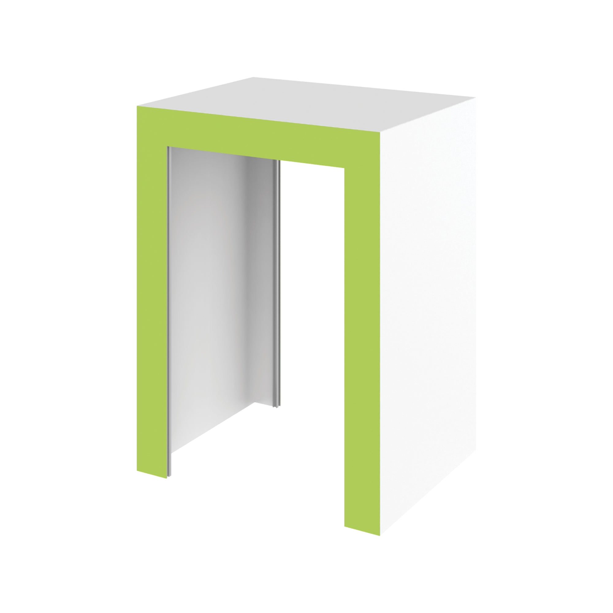 Modular trade show counter with open front for exhibitions and special event displays