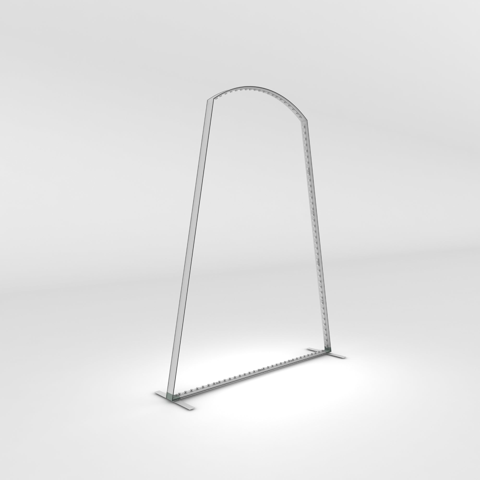 Freestanding illuminated arch frame display for trade shows and exhibitions