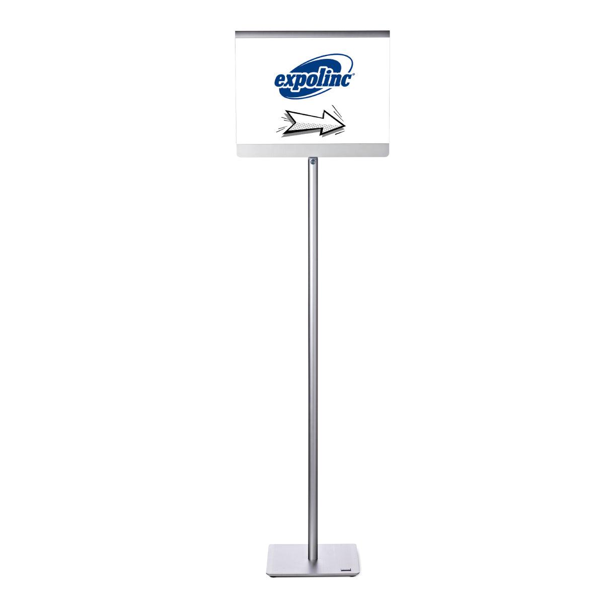Freestanding info stand with sign holder for trade shows, exhibitions, and special events