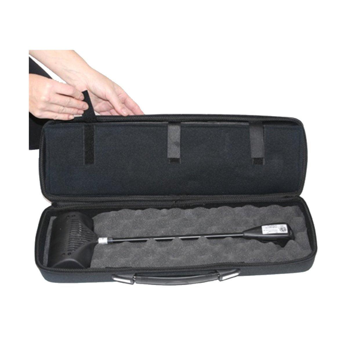 Protective carrying case with foam insert for secure transport of exhibition and trade show equipment