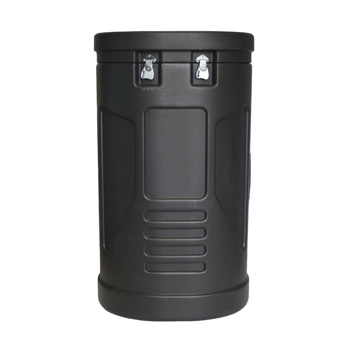 Durable hard shipping case with secure latches for trade shows and exhibition equipment transport