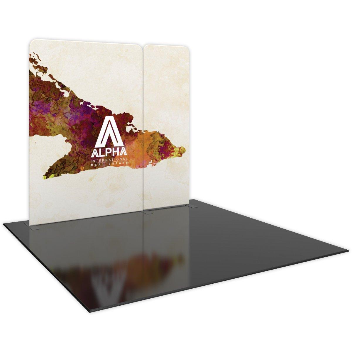 Modular 10ft trade show display kit with branded graphic panels for exhibitions and special events