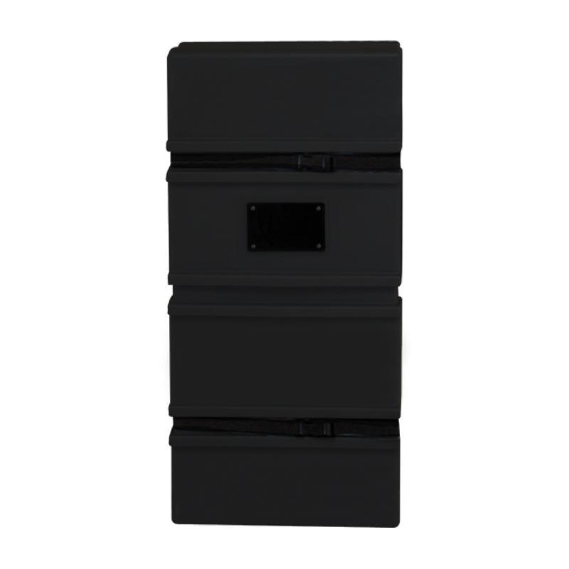 Compact accessory shipping case for trade shows and exhibitions with secure latch closures