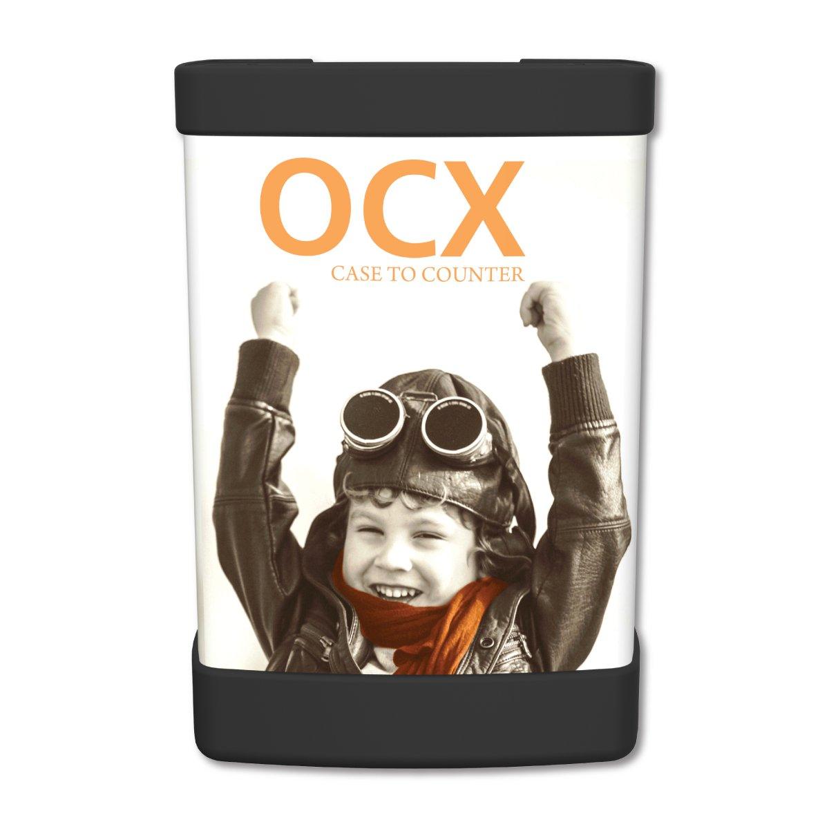 OCX case to counter display with child pilot graphic for trade shows and exhibitions